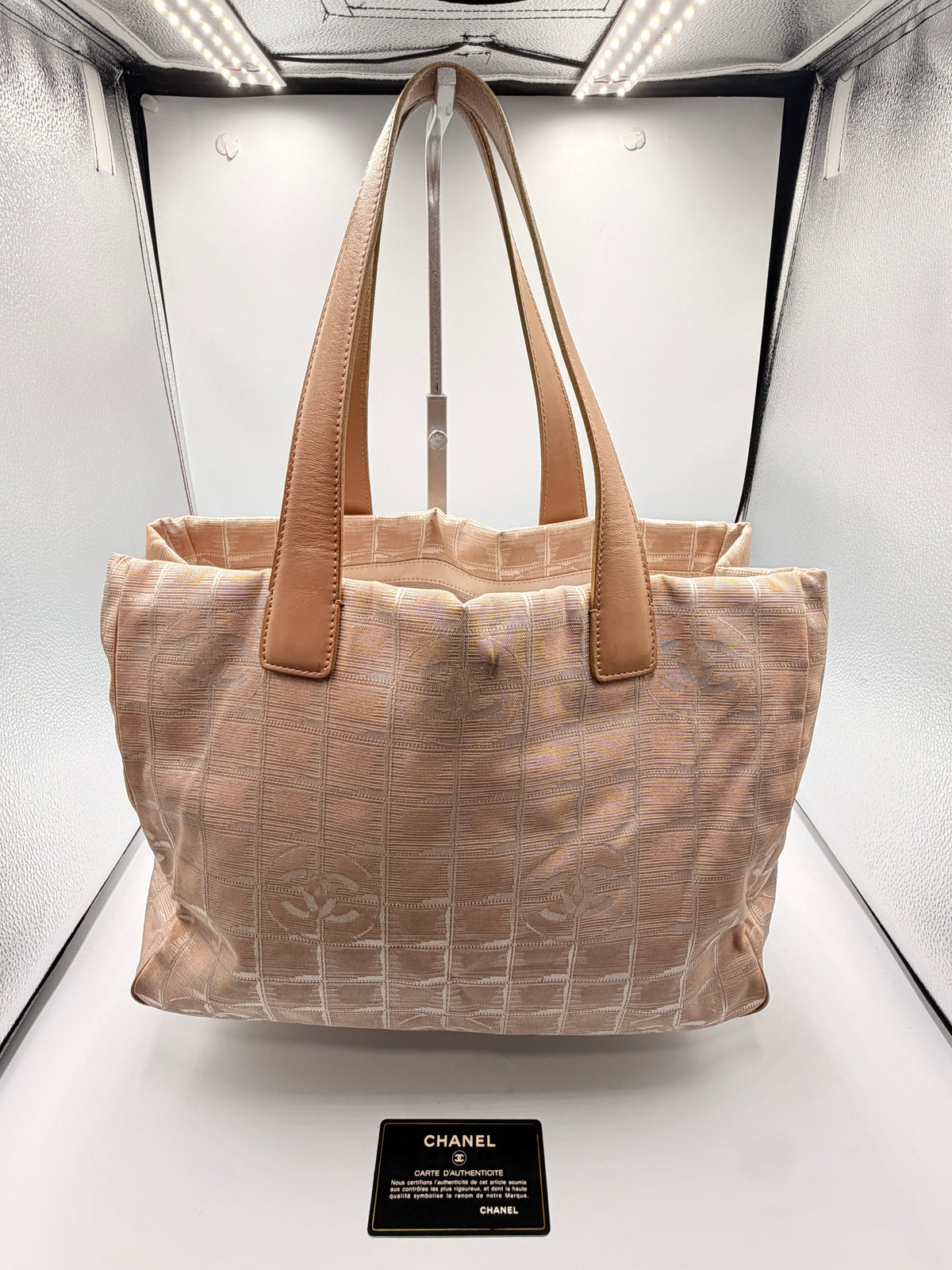 Chanel Vintage New Travel Line CC Jacquard Tote – Beige ( with Authenticity Card)