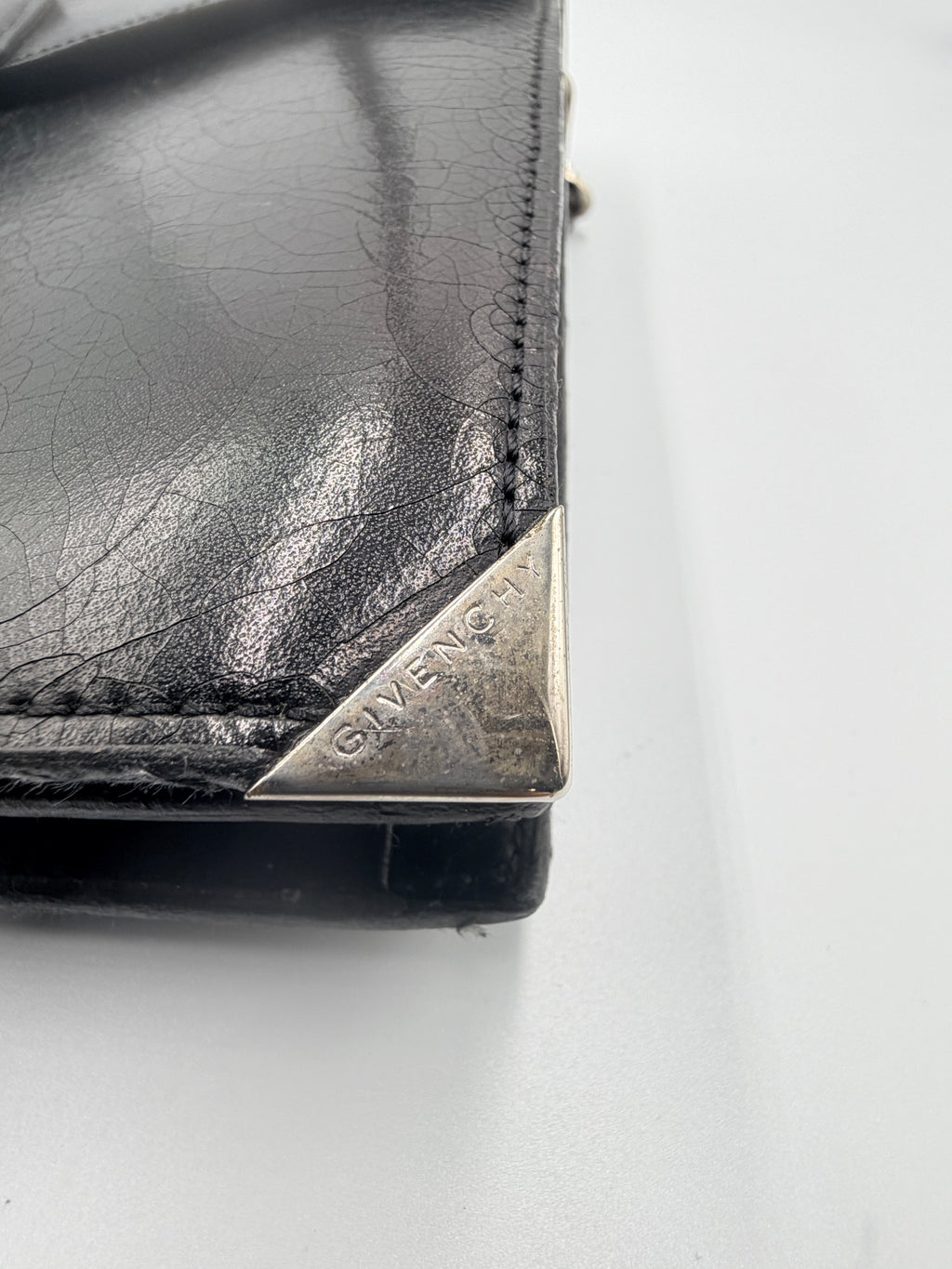 Givenchy Black Leather Wristlet Clutch