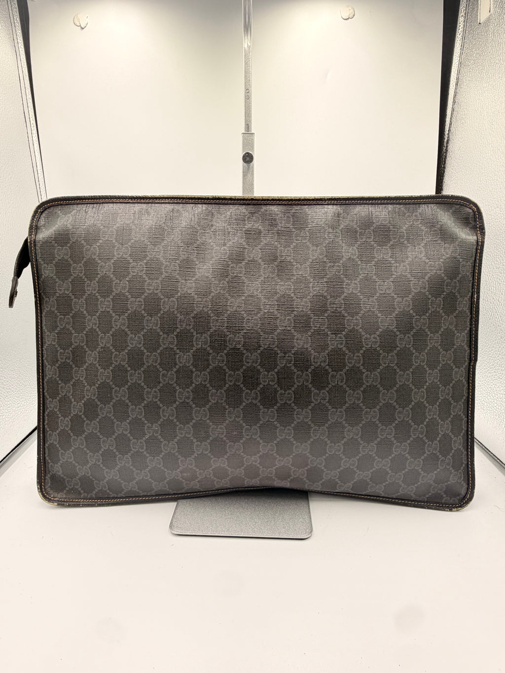 Gucci GG Web Stripe Portfolio Clutch / Document Carrier