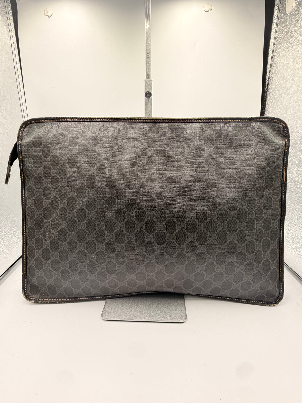 Gucci GG Web Stripe Portfolio Clutch / Document Carrier