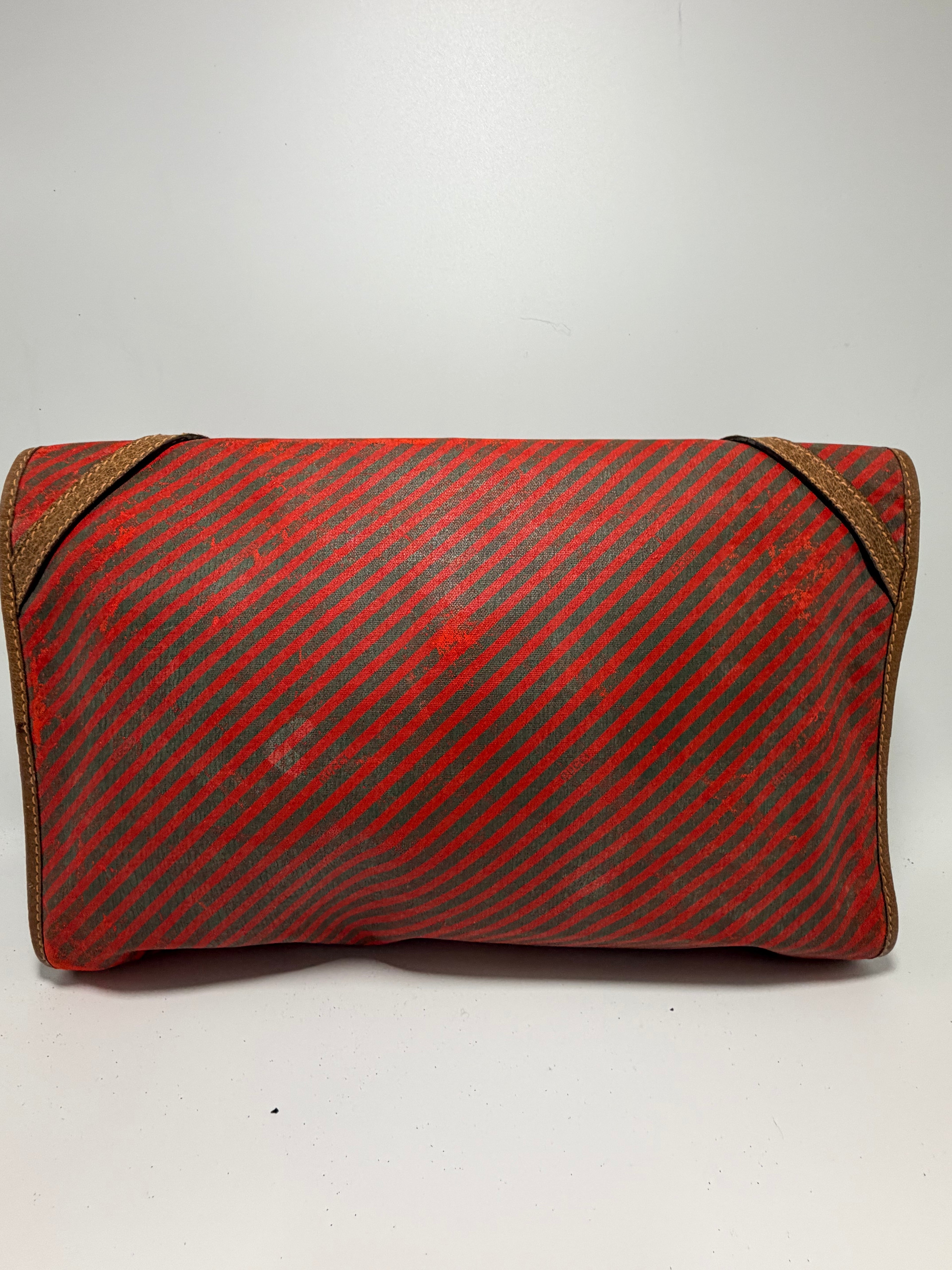 Gucci Red Stripe Canvas Clutch