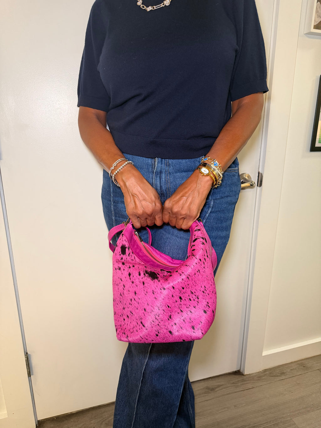 Pierre Laborde One-of-One Hot Pink Pony Hair & Leather Bag