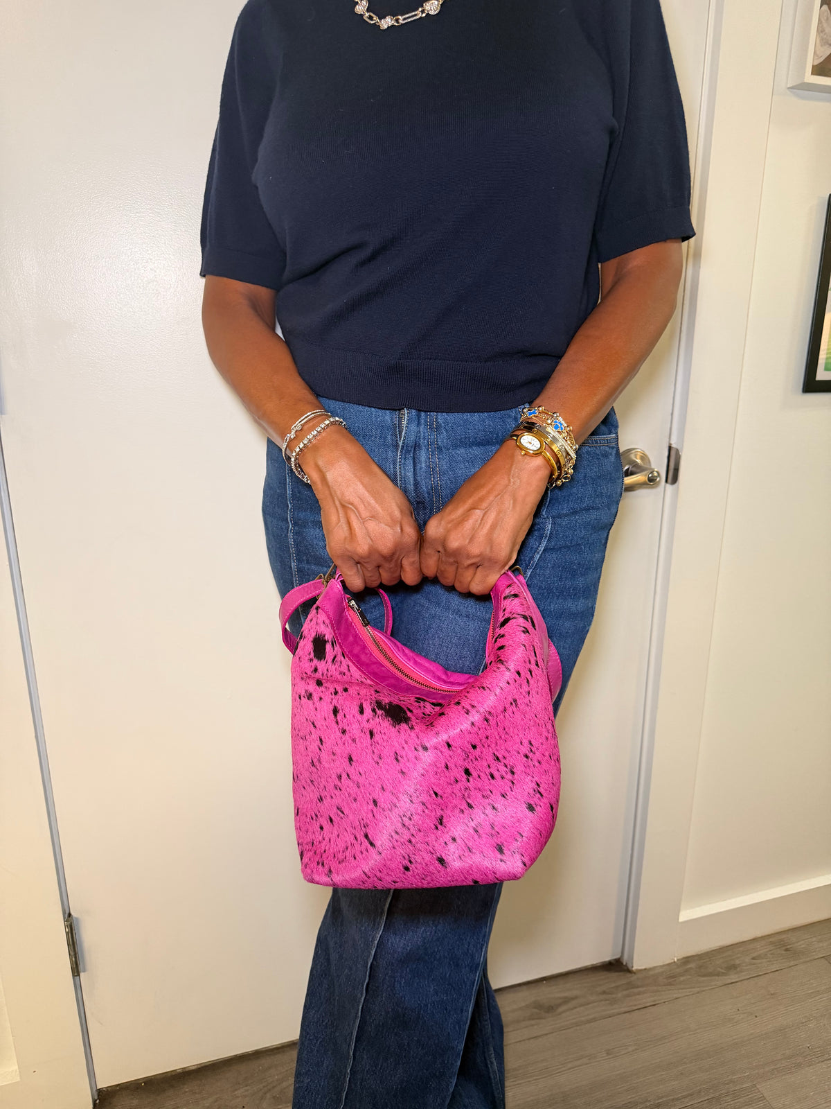 Pierre Laborde One-of-One Hot Pink Pony Hair & Leather Bag