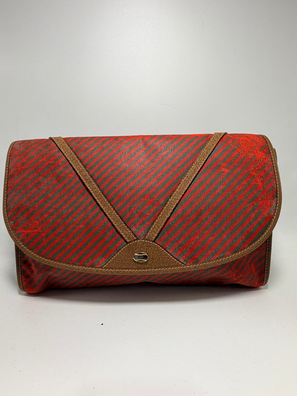 Gucci Red Stripe Canvas Clutch