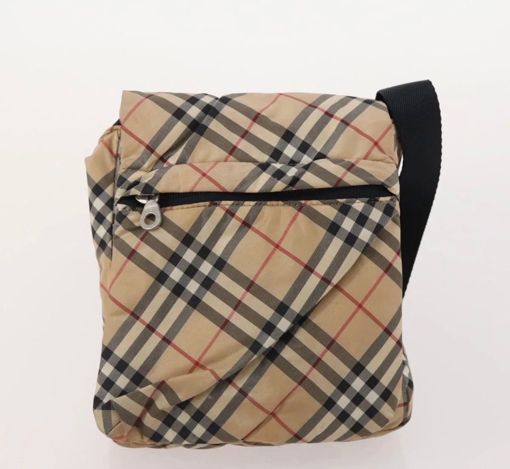 Burberry Nova Check Nylon Crossbody Messenger Bag