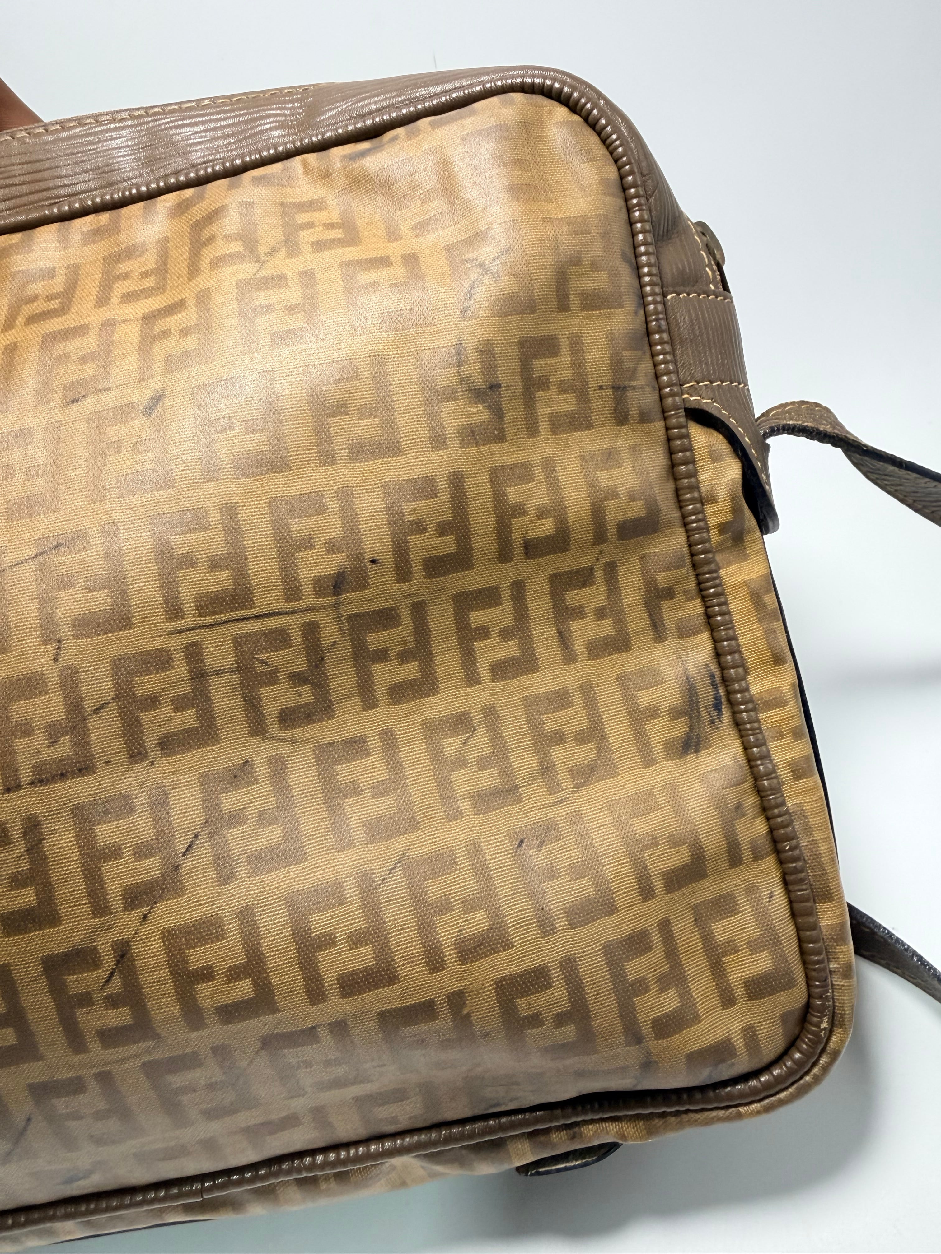 Fendi Vintage Zucca Crossbody Messenger Bag