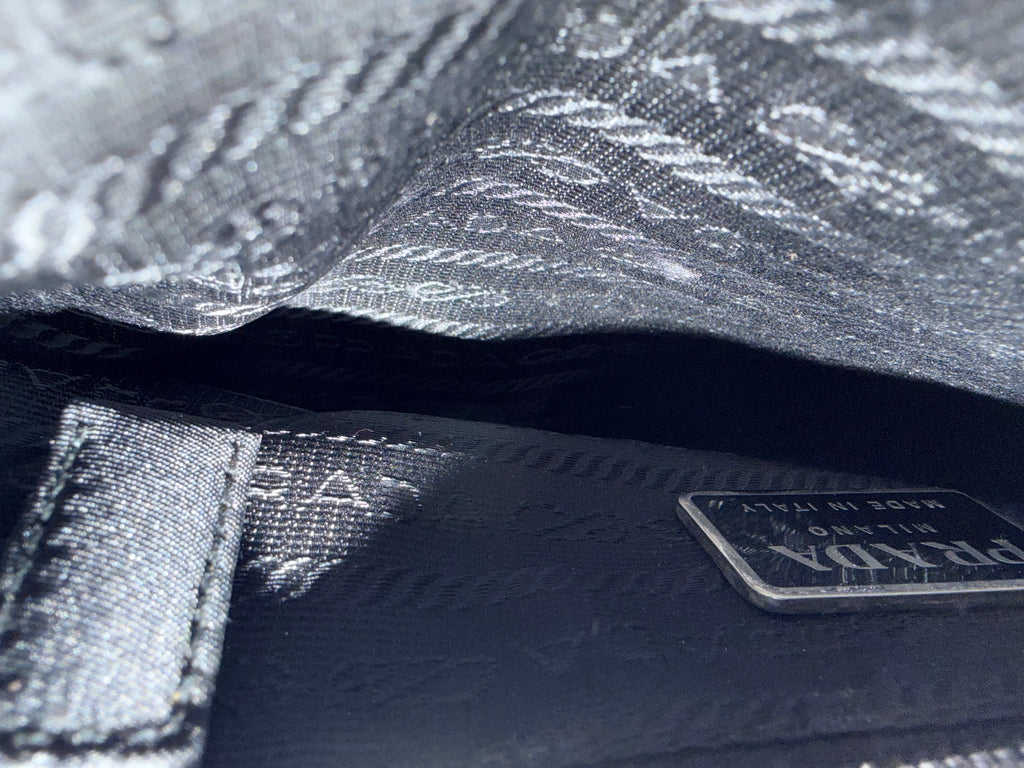 Prada Gray Nylon Mini Tote with Acrylic Handles