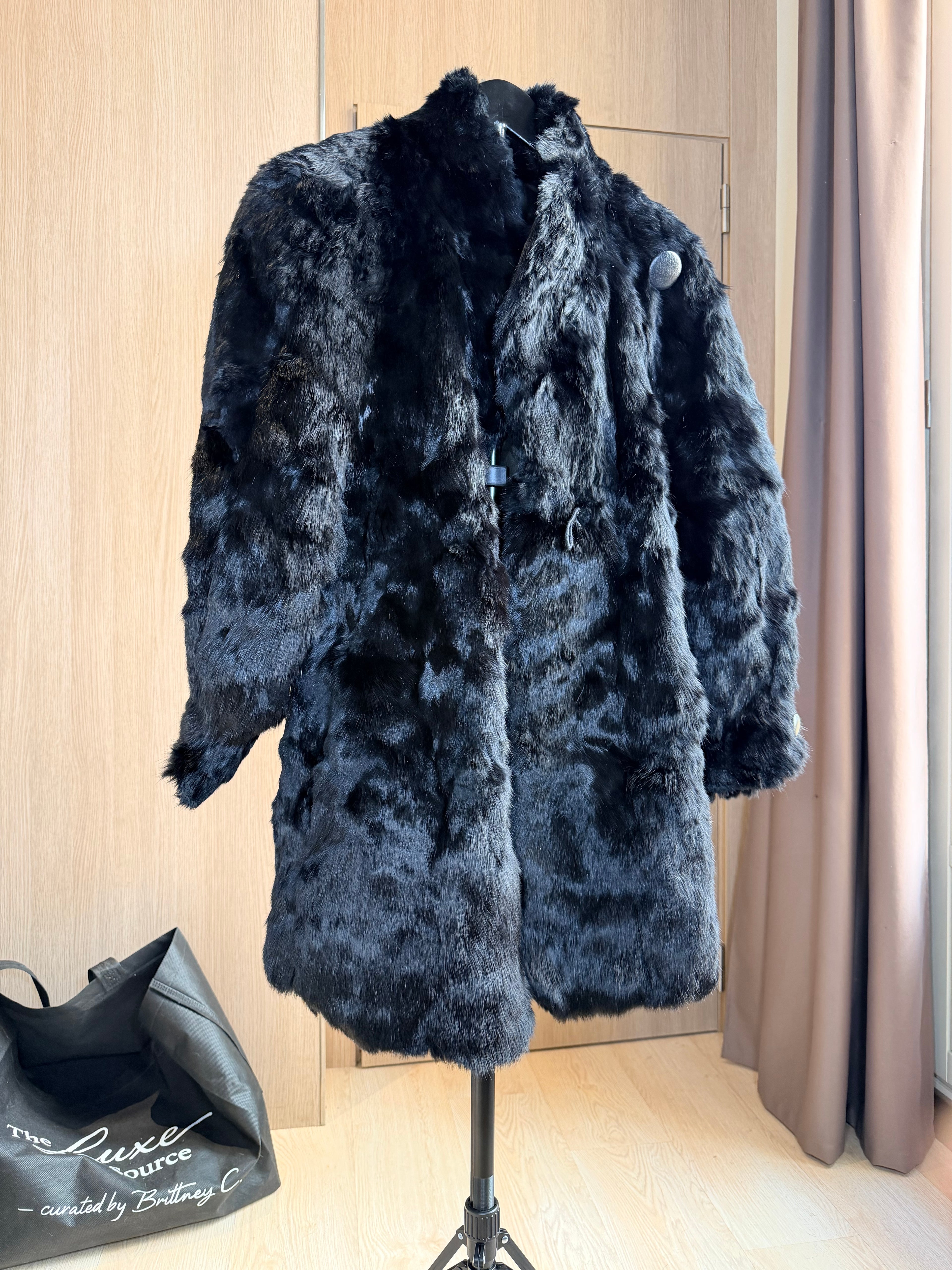 Vintage Black Sheared Mink Fur Coat – Large - 040