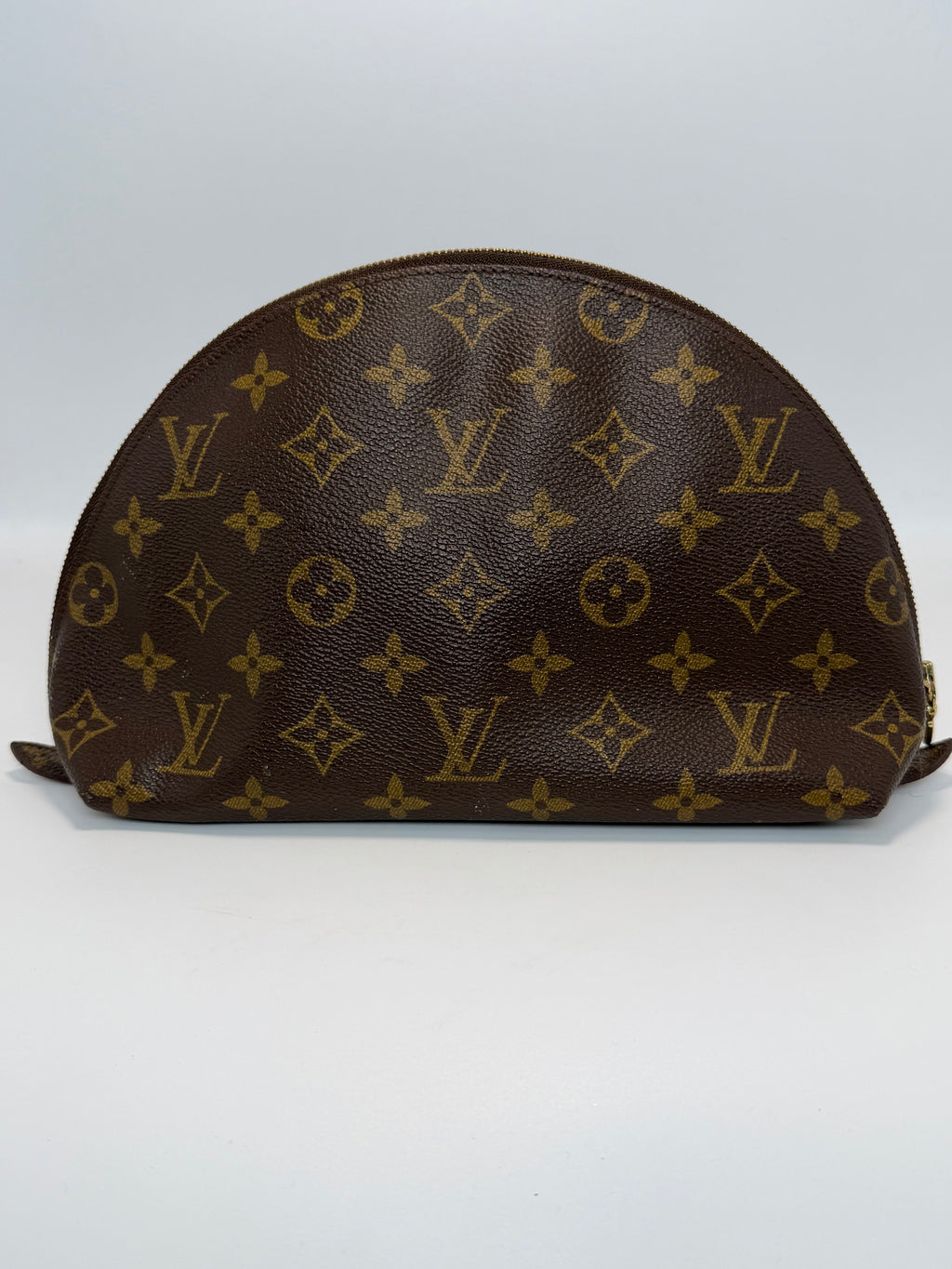 LOUIS VUITTON Monogram Trousse Demi Ronde Cosmetic Pouch