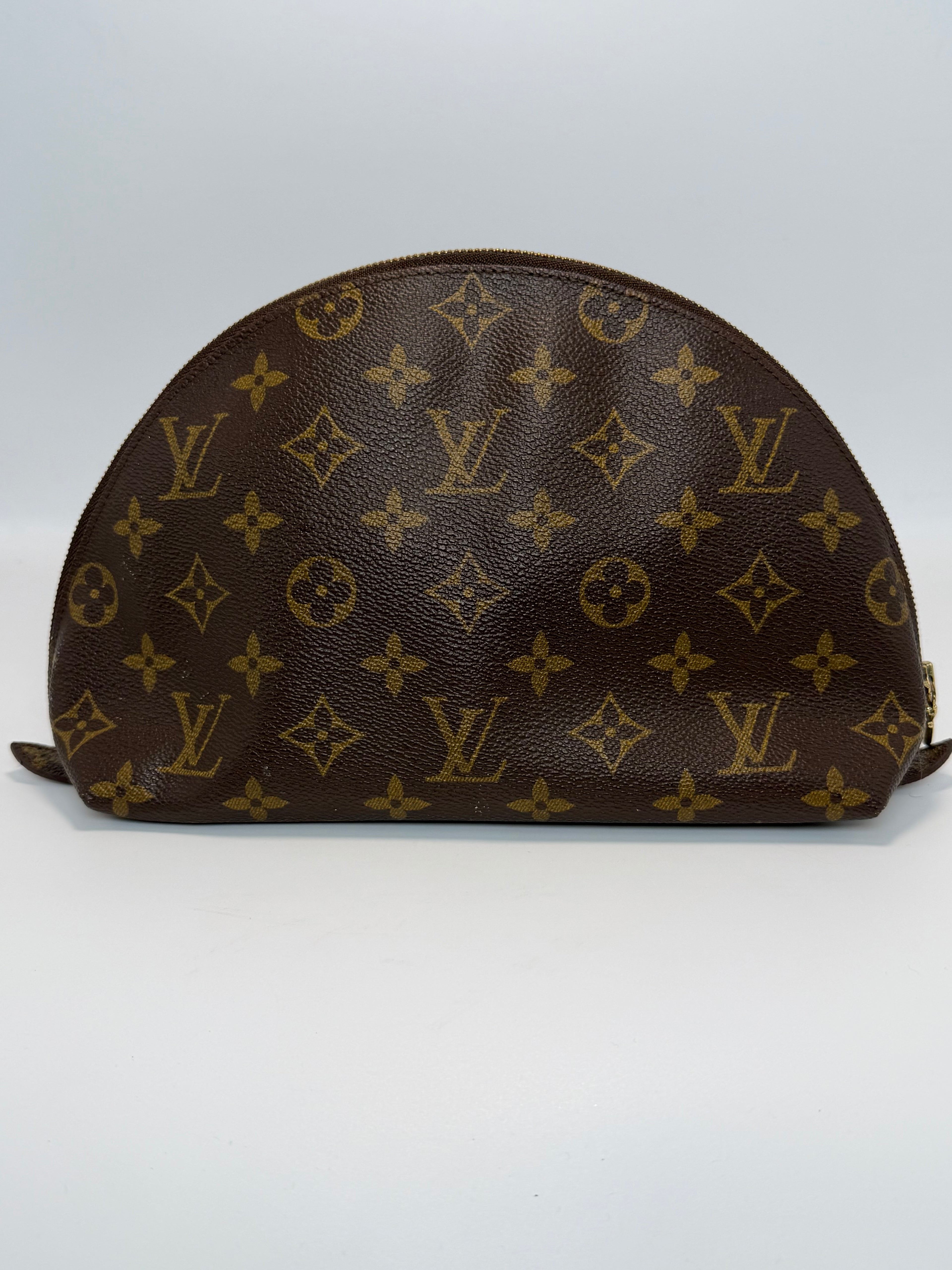 LOUIS VUITTON Monogram Trousse Demi Ronde Cosmetic Pouch