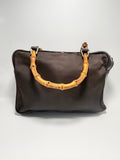 Gucci Vintage Nylon Bamboo Handle Bag – Brown