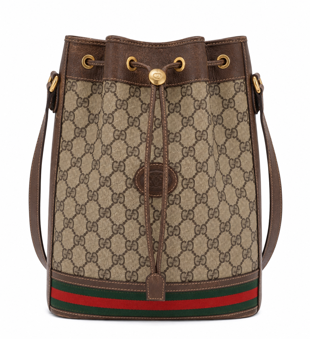 Gucci Vintage GG Supreme Drawstring Bucket Bag