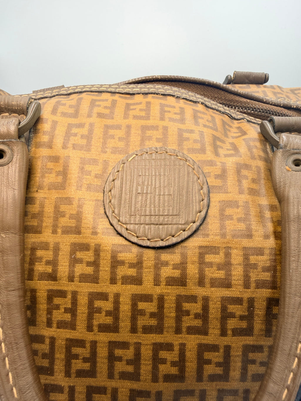 Fendi Vintage Zucca Monogram Boston Bag – Brown