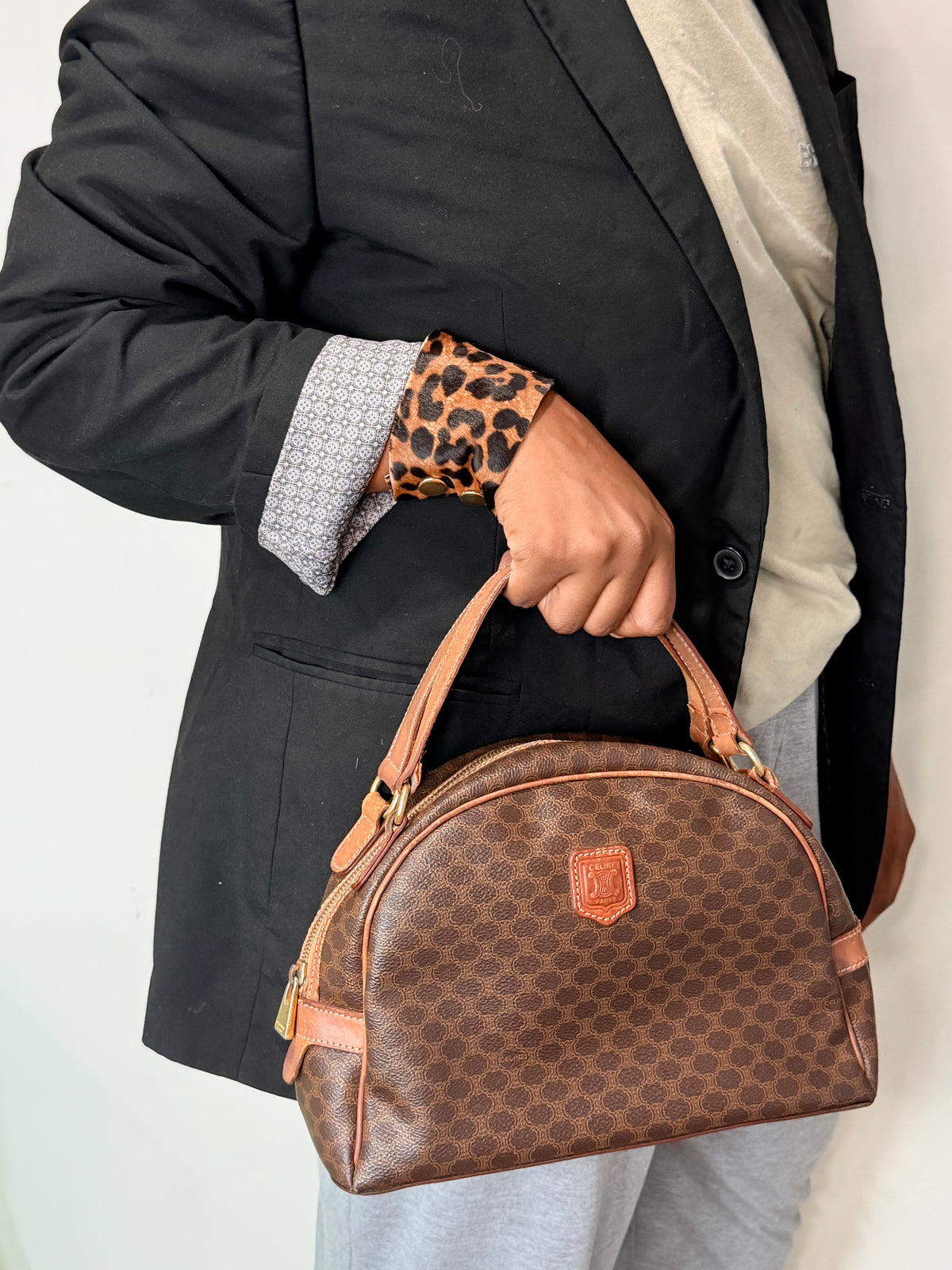 Celine Vintage Macadam Dome Handbag