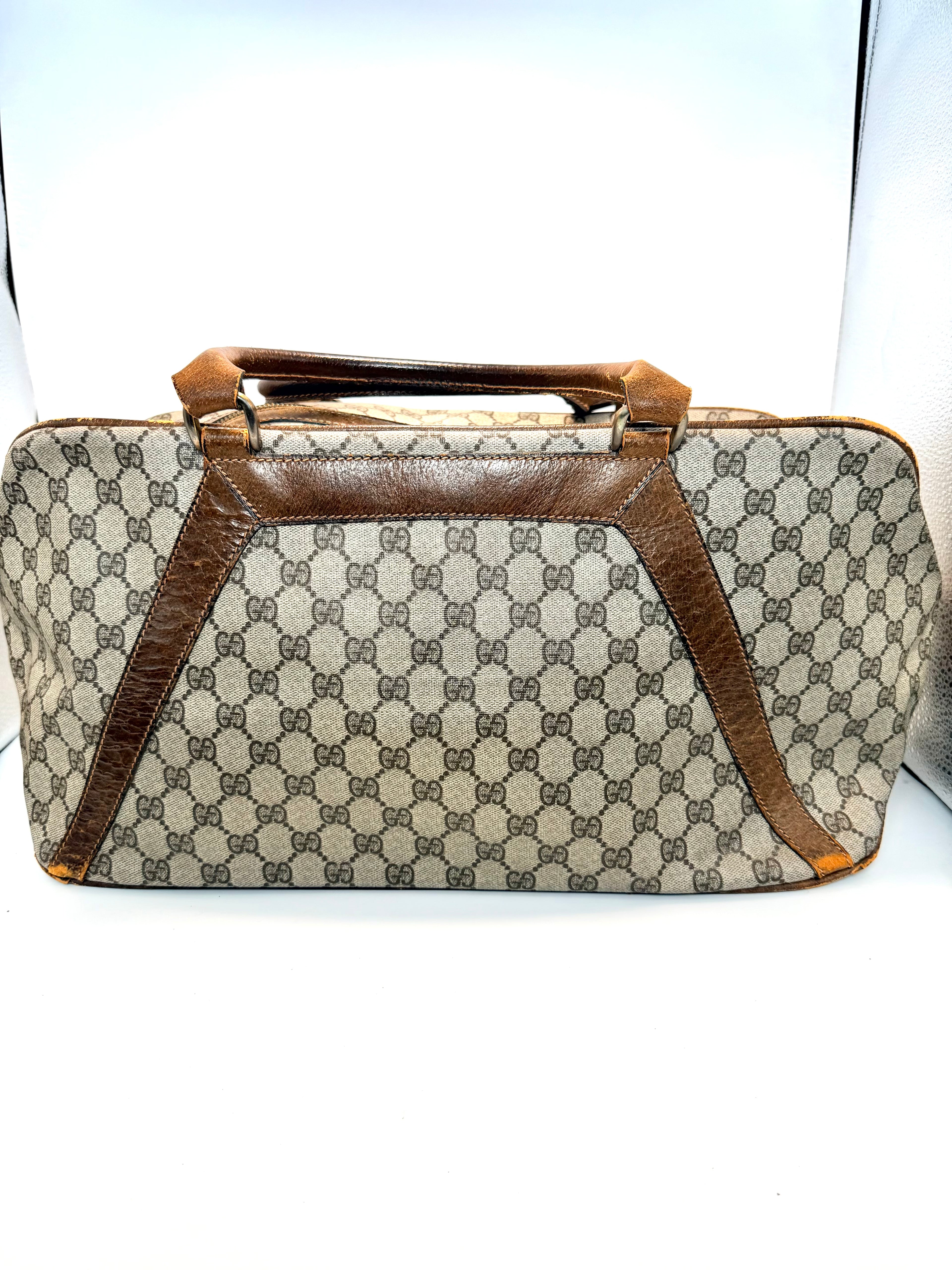Gucci Vintage Travel Bag – Brown Leather & Monogram