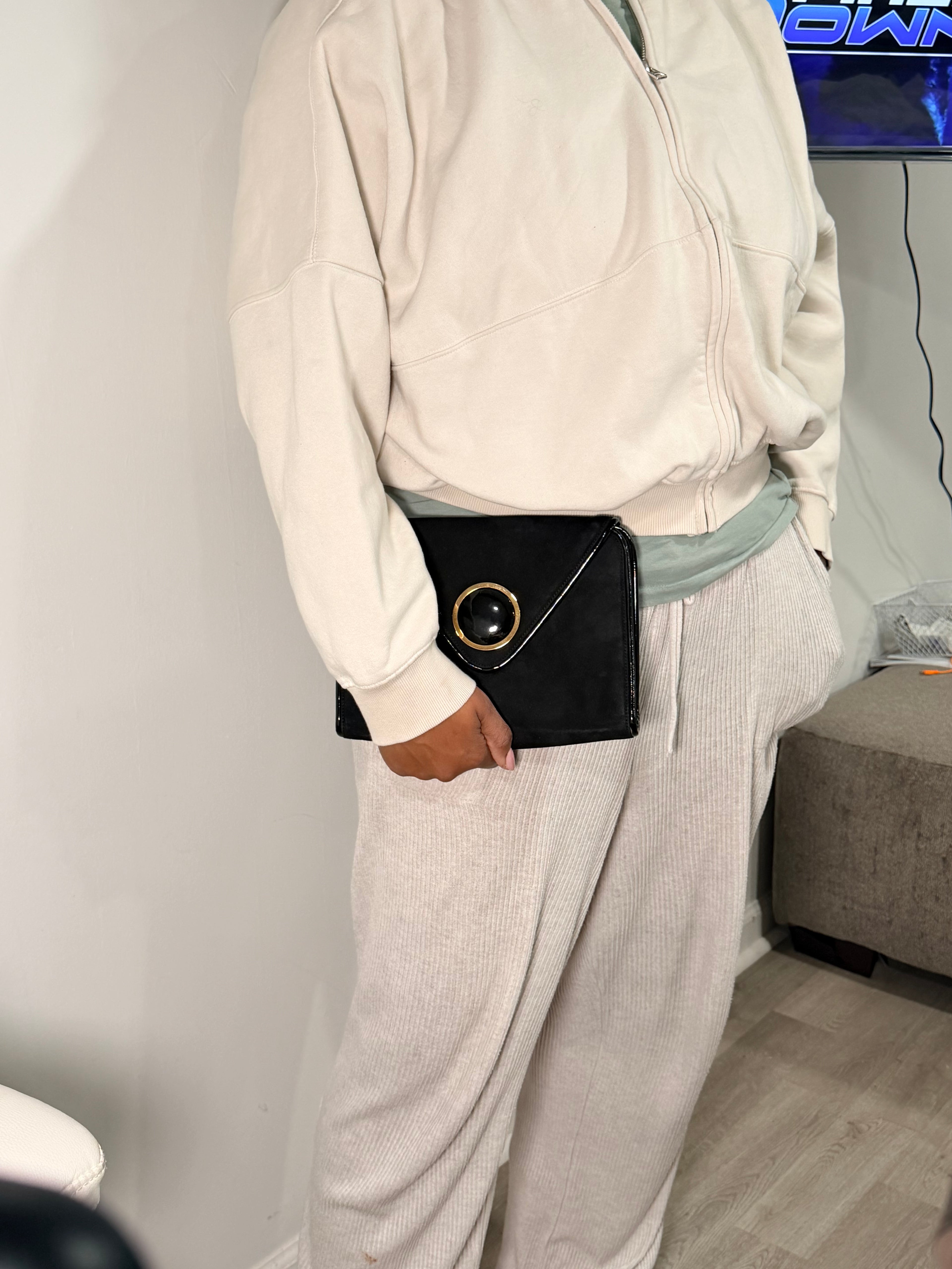 Givenchy Vintage Suede Envelope Clutch