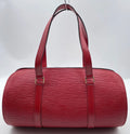 LOUIS VUITTON Epi Soufflot Hand Bag Red with Dustbag