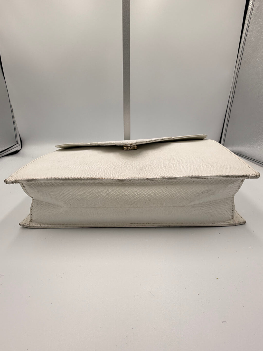 Yves Saint Laurent White Leather Clutch