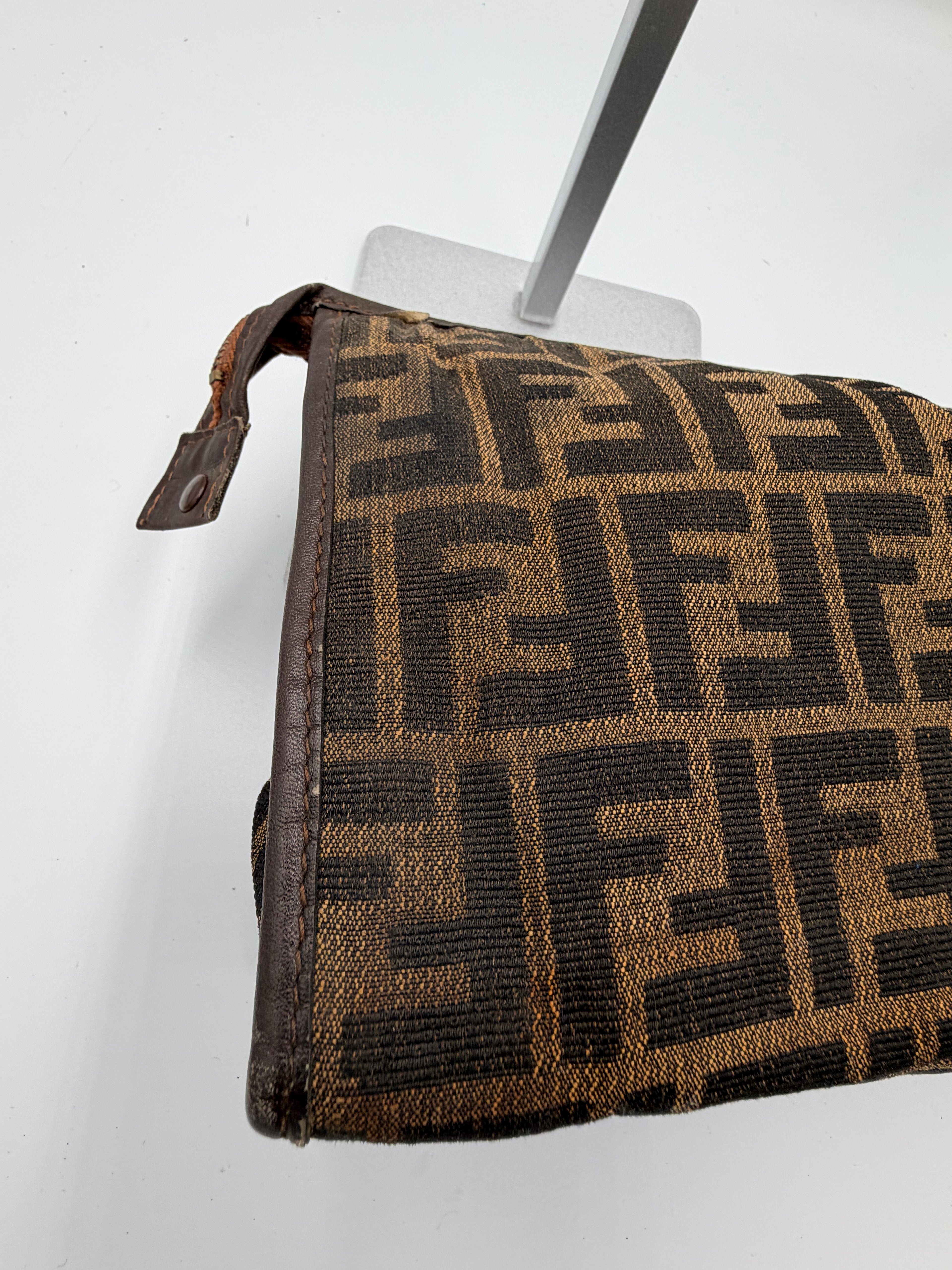 Fendi Zucca Canvas Zip Pouch / Clutch