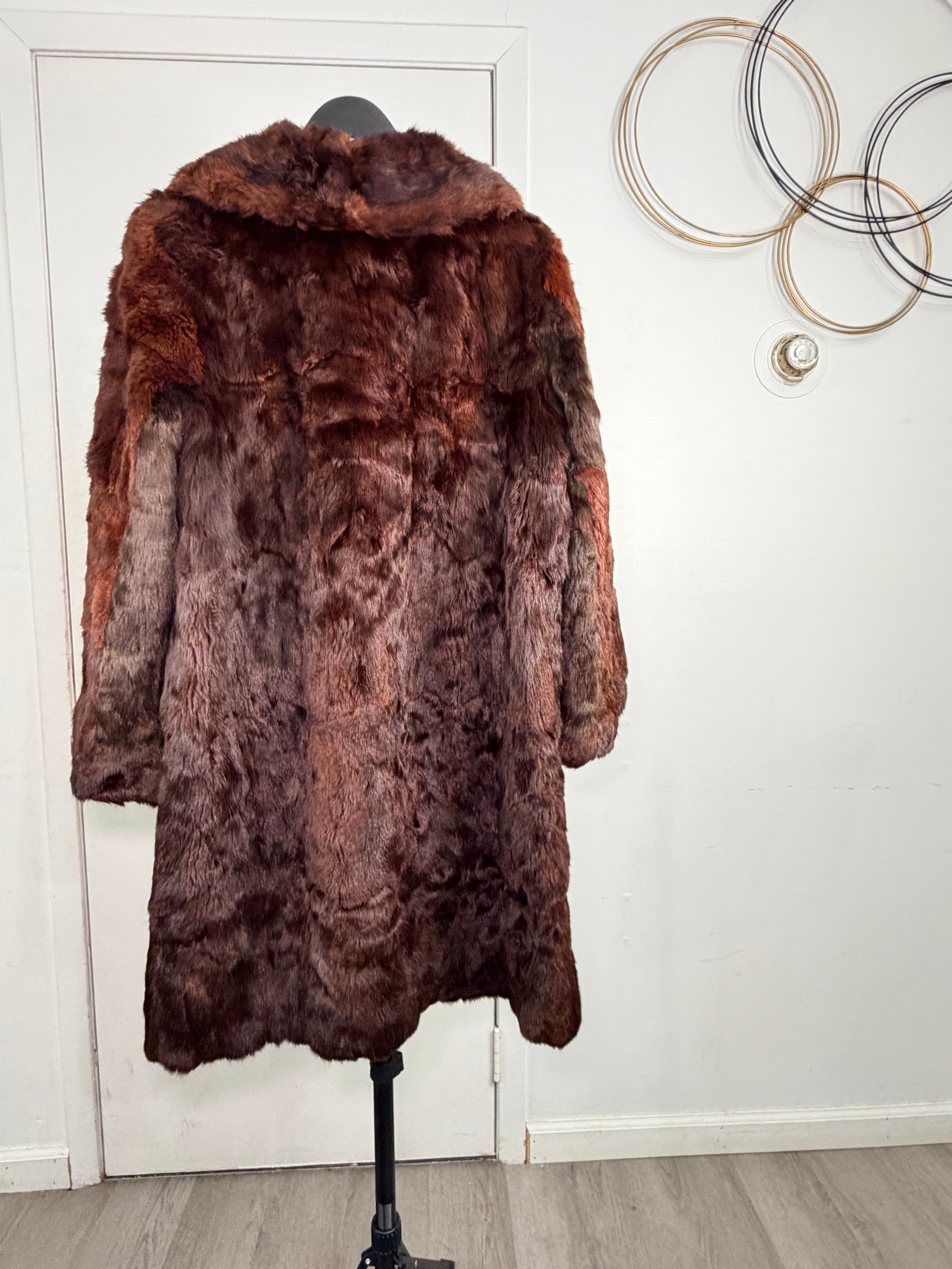 Vintage Mink Fur Coat – Deep Chestnut Brown (XL)