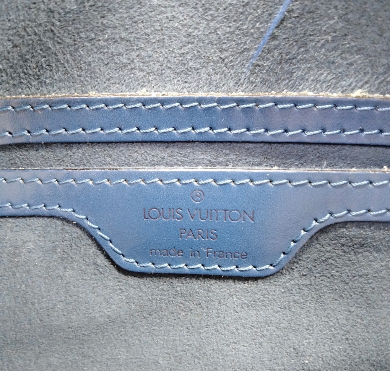 LOUIS VUITTON Epi Soufflot Hand Bag Blue