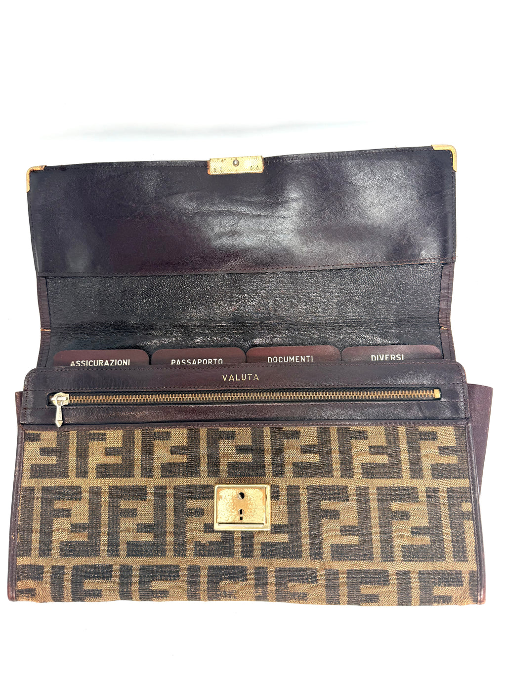 Fendi Zucca Canvas Clutch & Document Holder