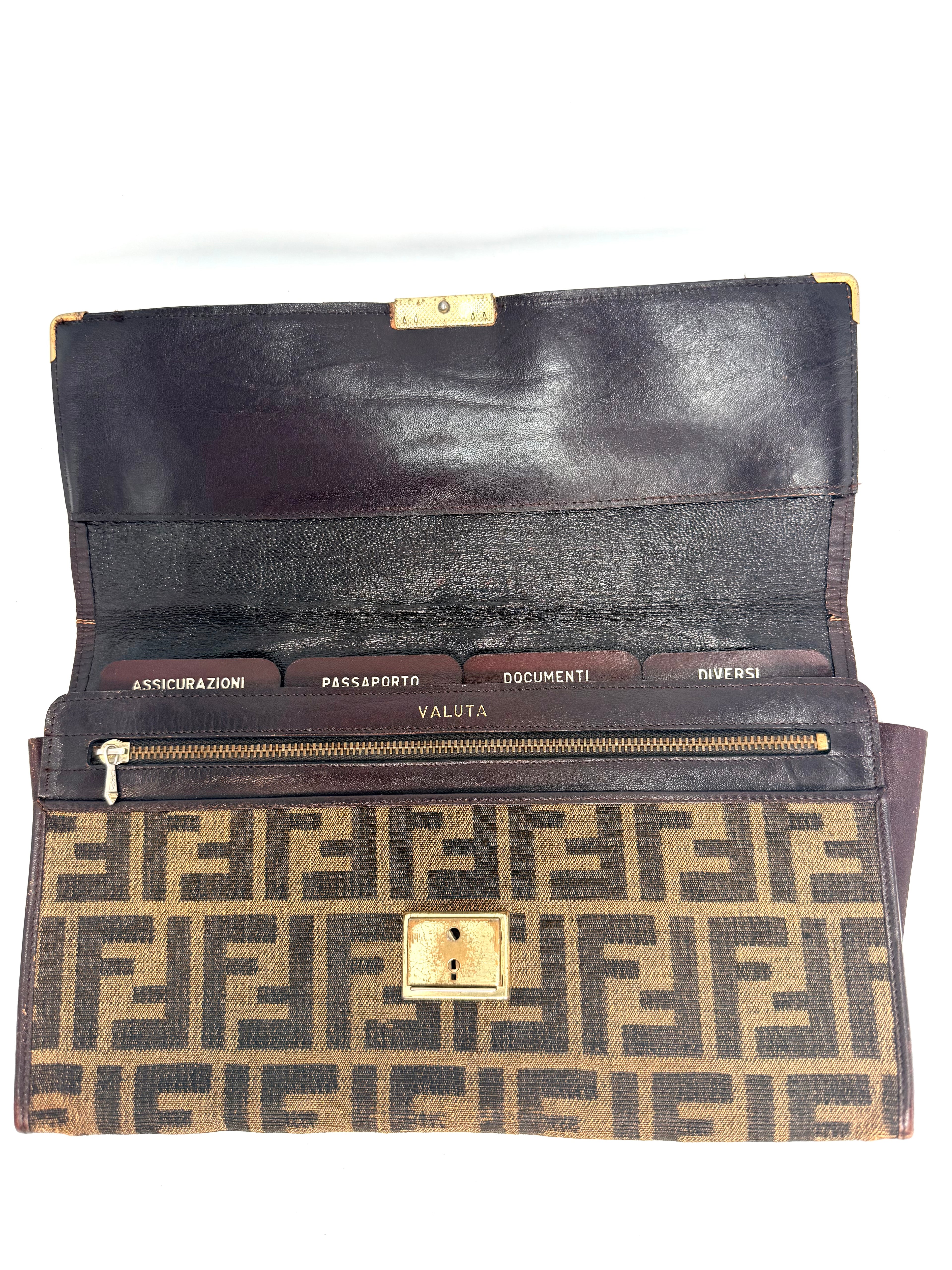 Fendi Zucca Canvas Clutch & Document Holder