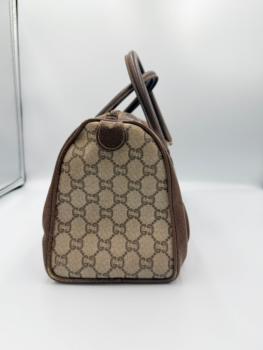 Gucci Plus Monogram Pleated Satchel Bag
