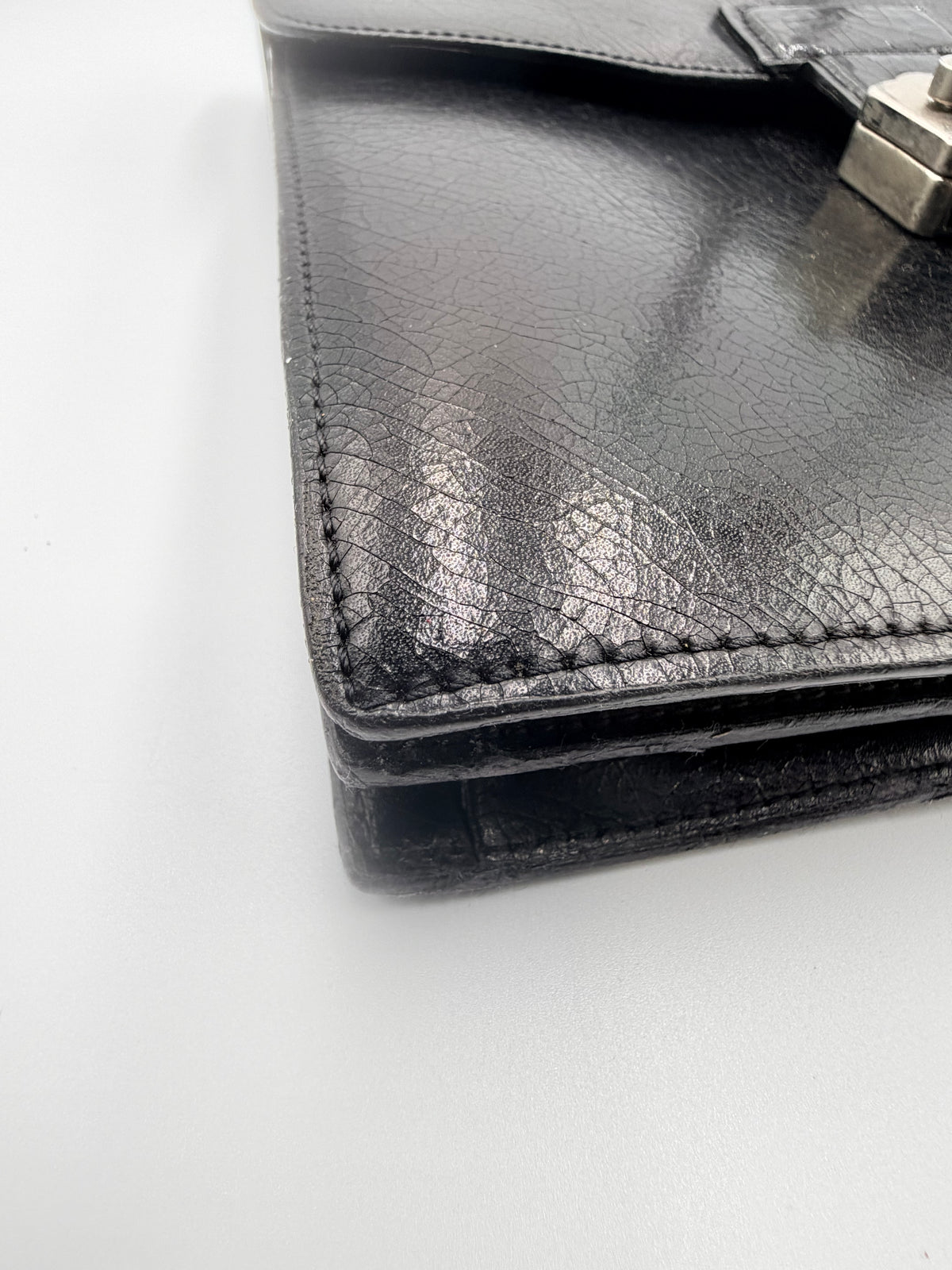 Givenchy Black Leather Wristlet Clutch