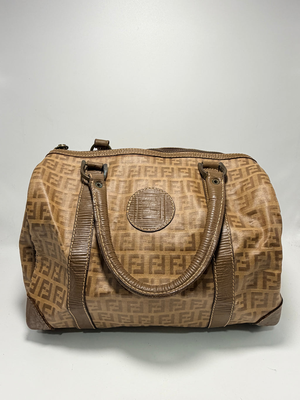 Fendi Vintage Zucca Boston Bag