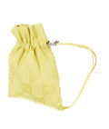 Gucci GG Canvas Drawstring Wristlet Pouch – Lime Yellow