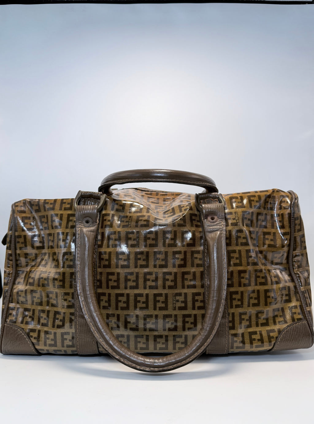 Fendi Coated Canvas Boston Bag