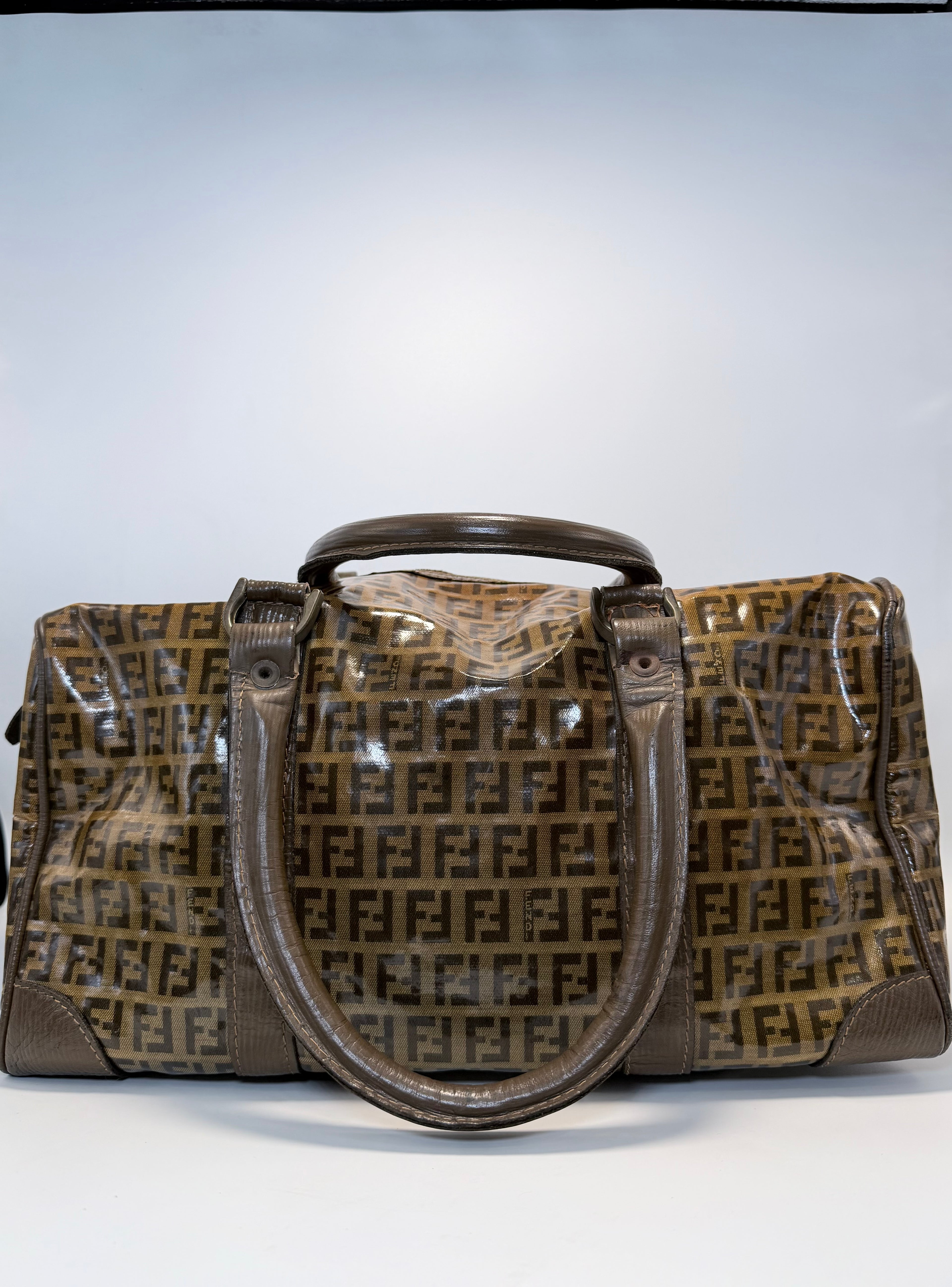 Fendi Coated Canvas Boston Bag