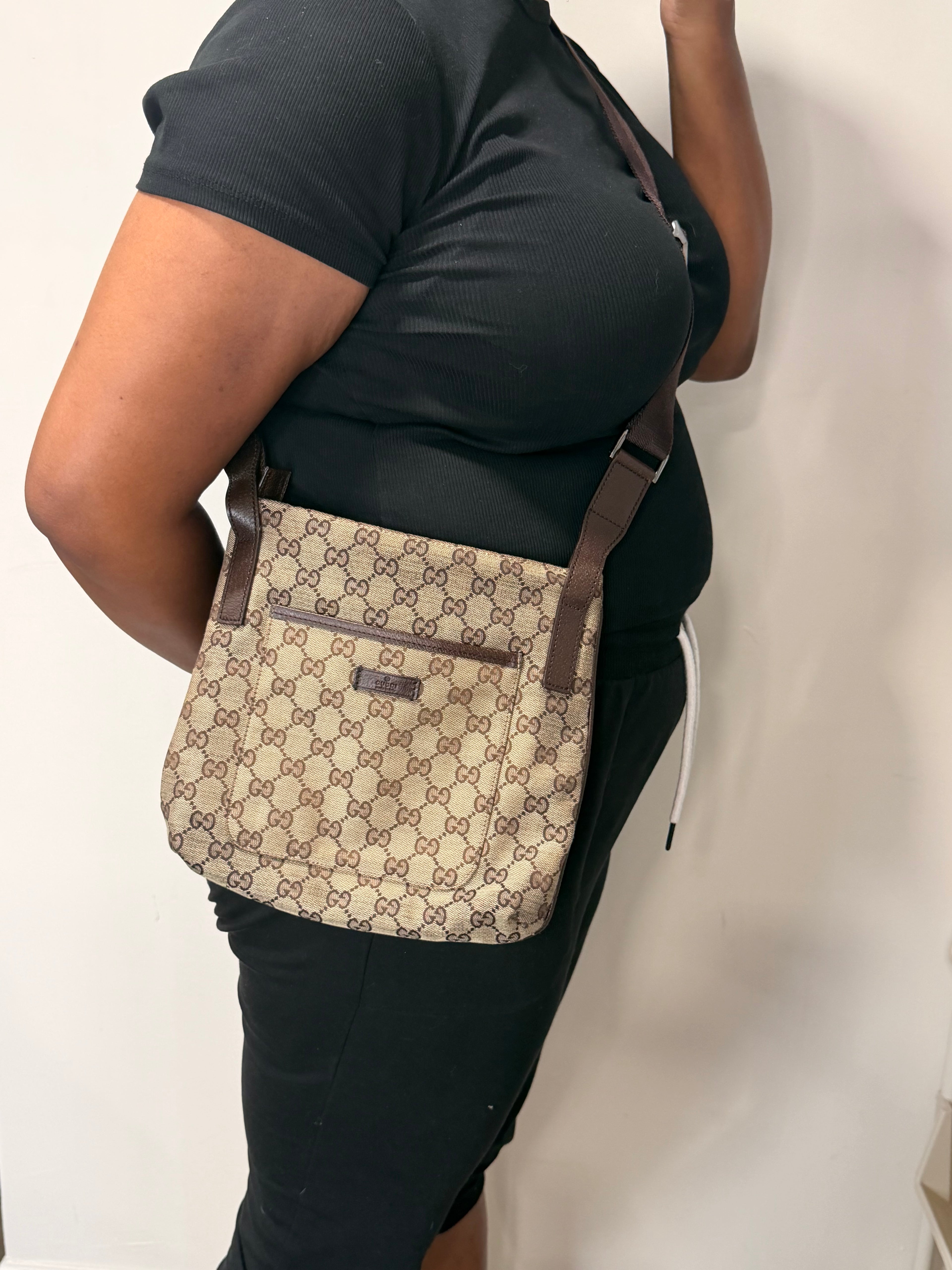 Gucci GG Canvas Messenger Crossbody Bag
