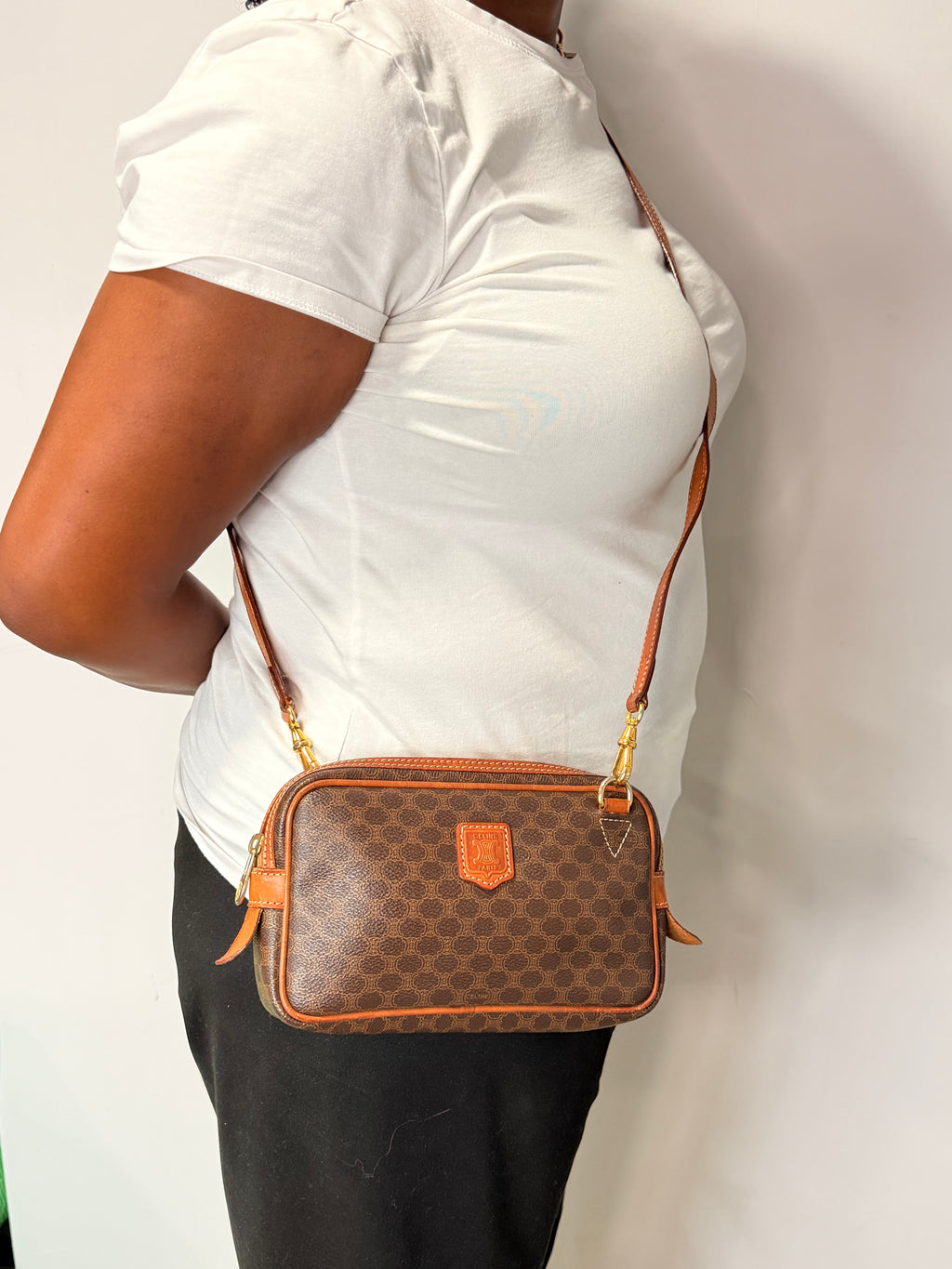 Celine Vintage Macadam Crossbody Camera Bag