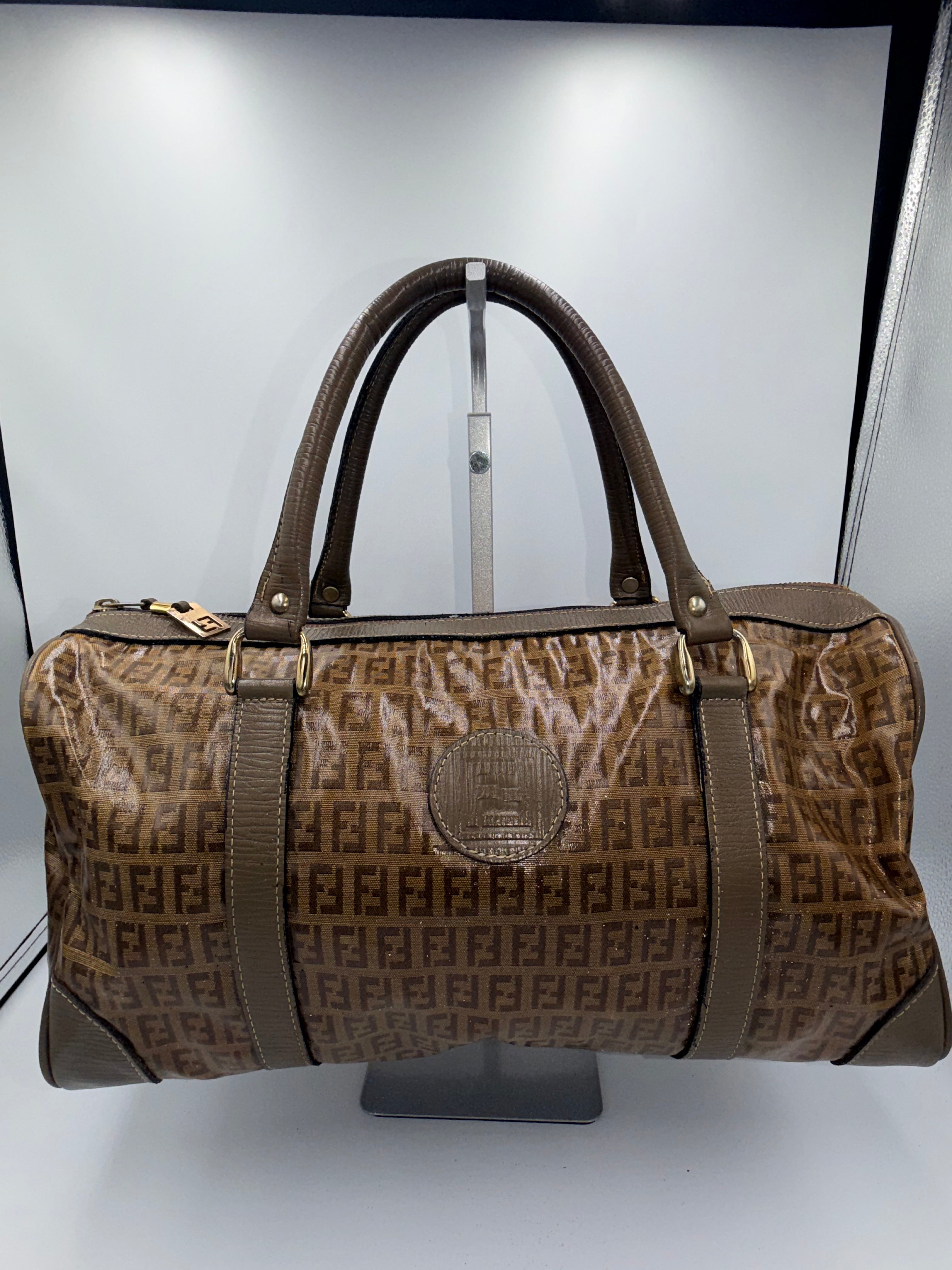 Fendi Vintage Zucca Boston Bag