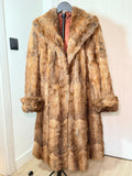 Vintage Real Full-Pelt Beaver Fur Coat – Golden Brown (Large)