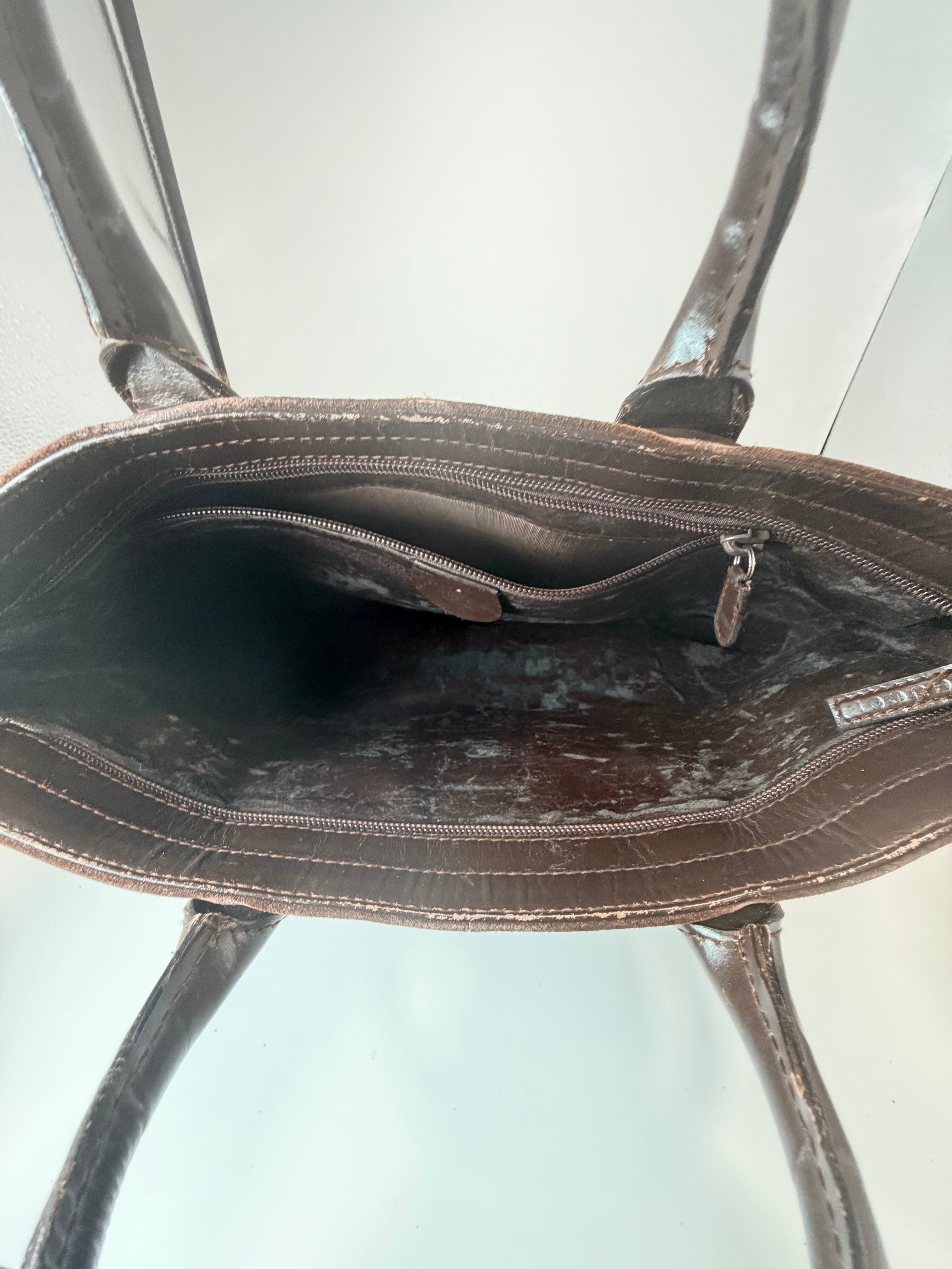 Gucci Brown Suede Tote Bag with Crossbody Strap