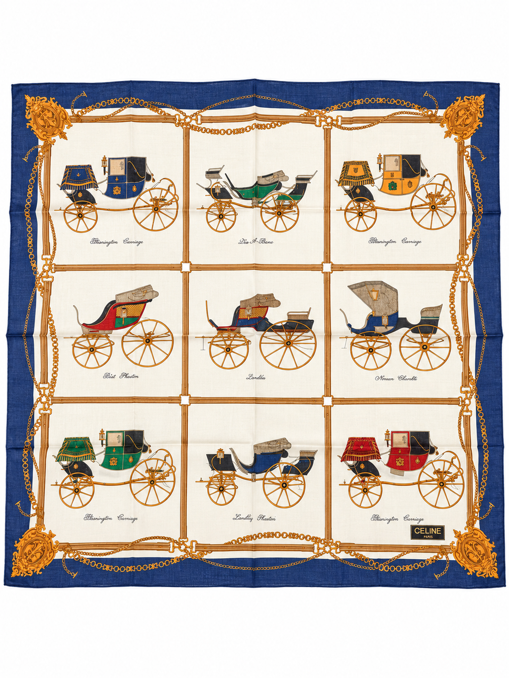 Celine Vintage Carriage Print Scarf – New with tags