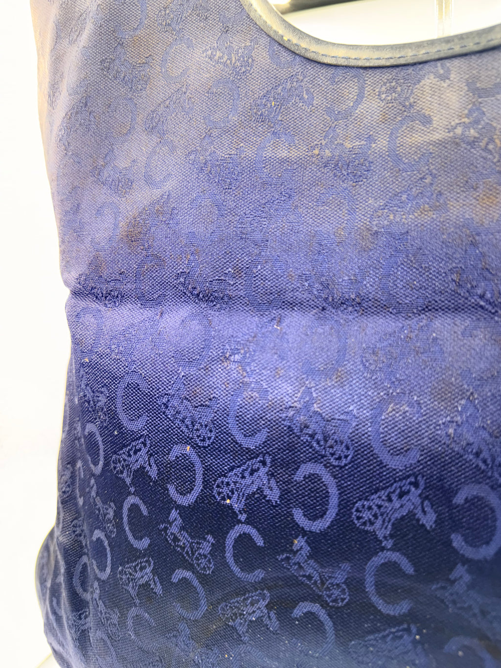 Celine Horse Carriage Tote – Navy Jacquard Canvas