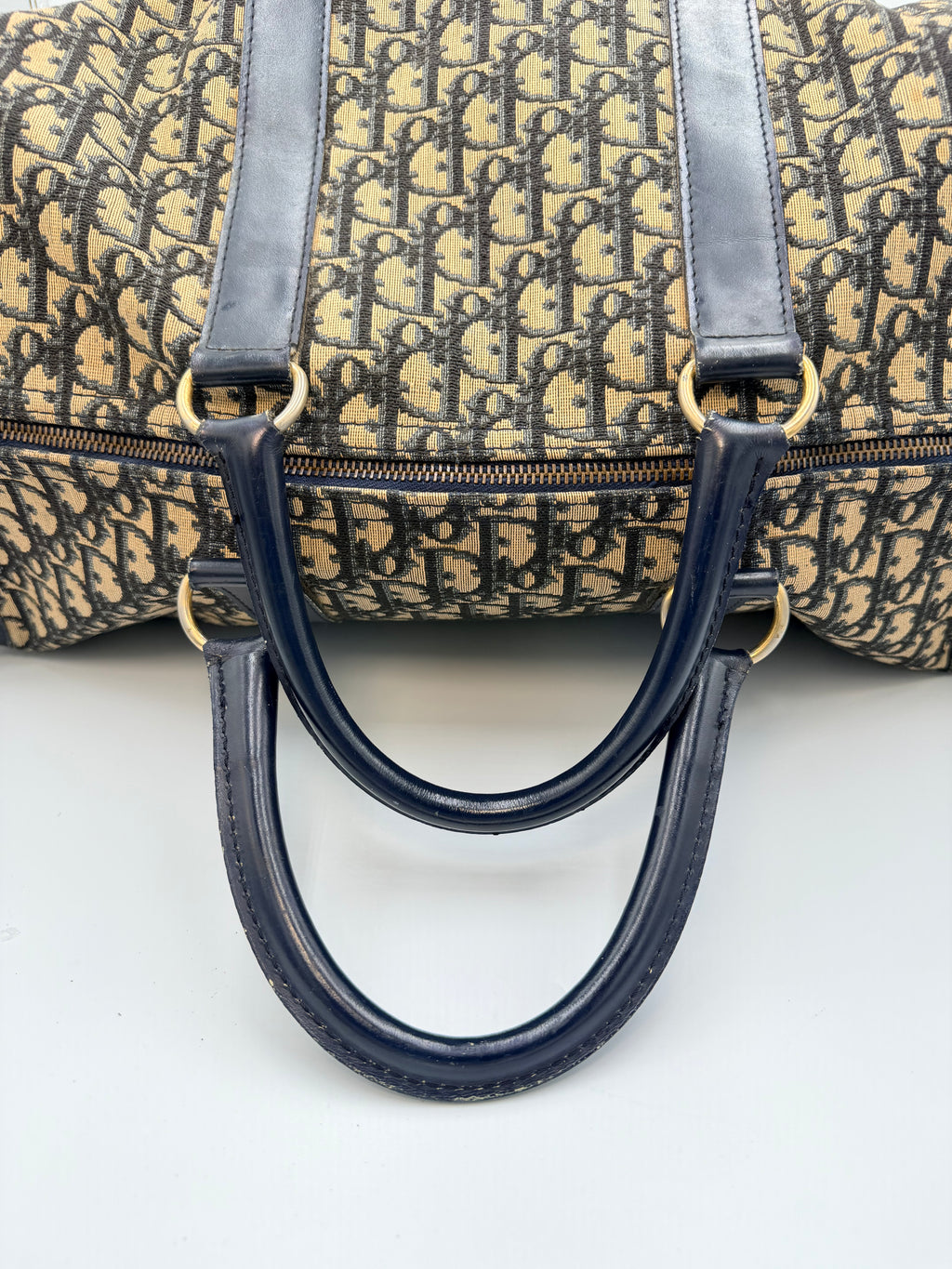 Christian Dior Trotter Monogram Boston Travel Bag – Navy