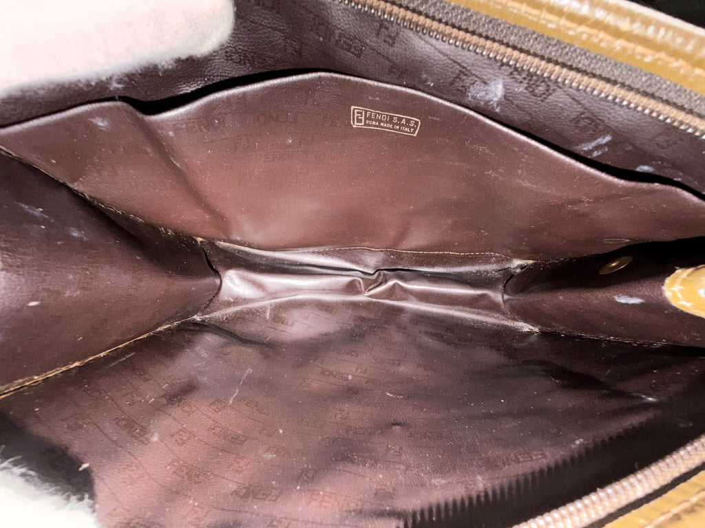 FENDI Vintage Zucca Logo Clutch – Brown Coated Canvas