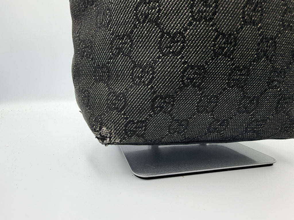 Gucci GG Denim Canvas Tote Bag - Black