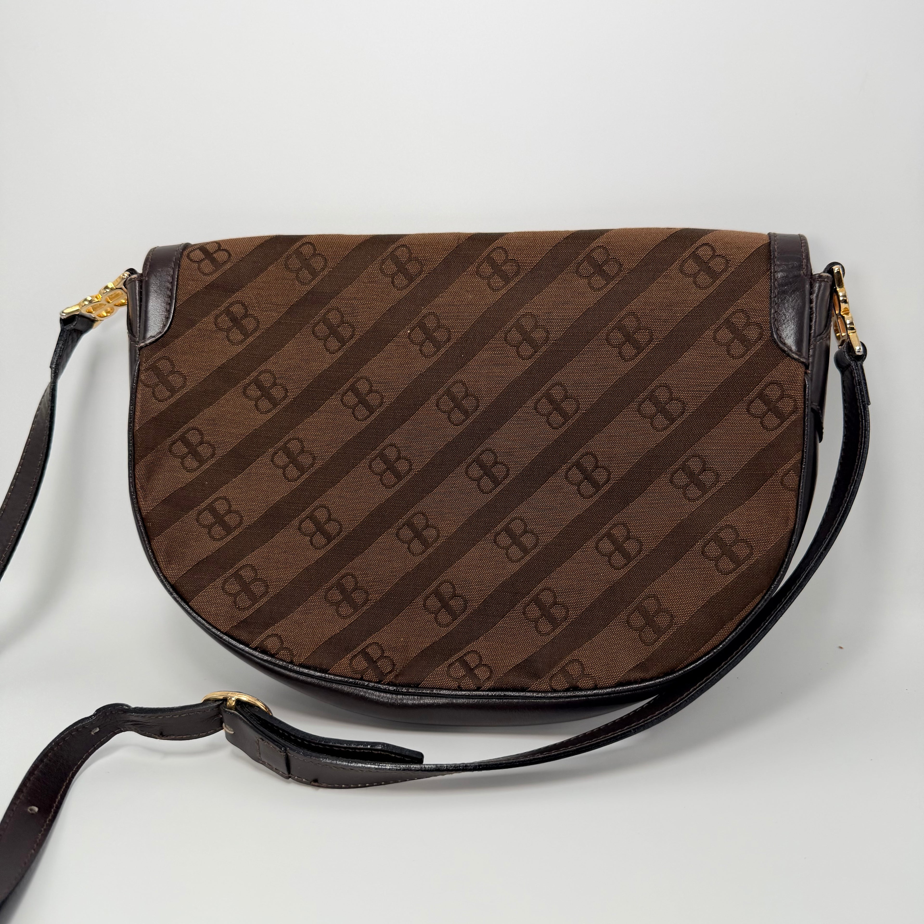 Balenciaga Logo Brown Crossbody