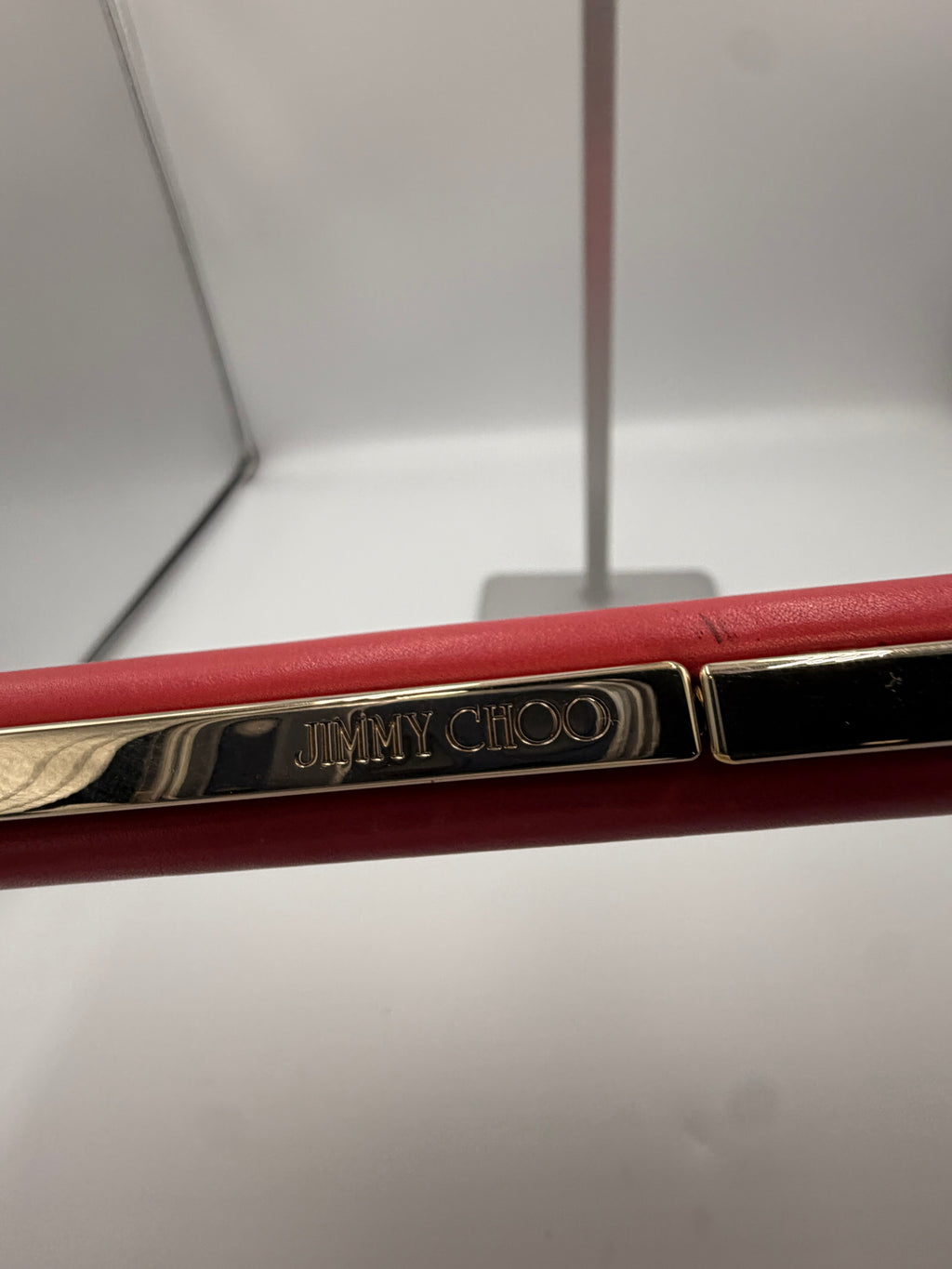 Jimmy Choo Pink Leather Frame Clutch