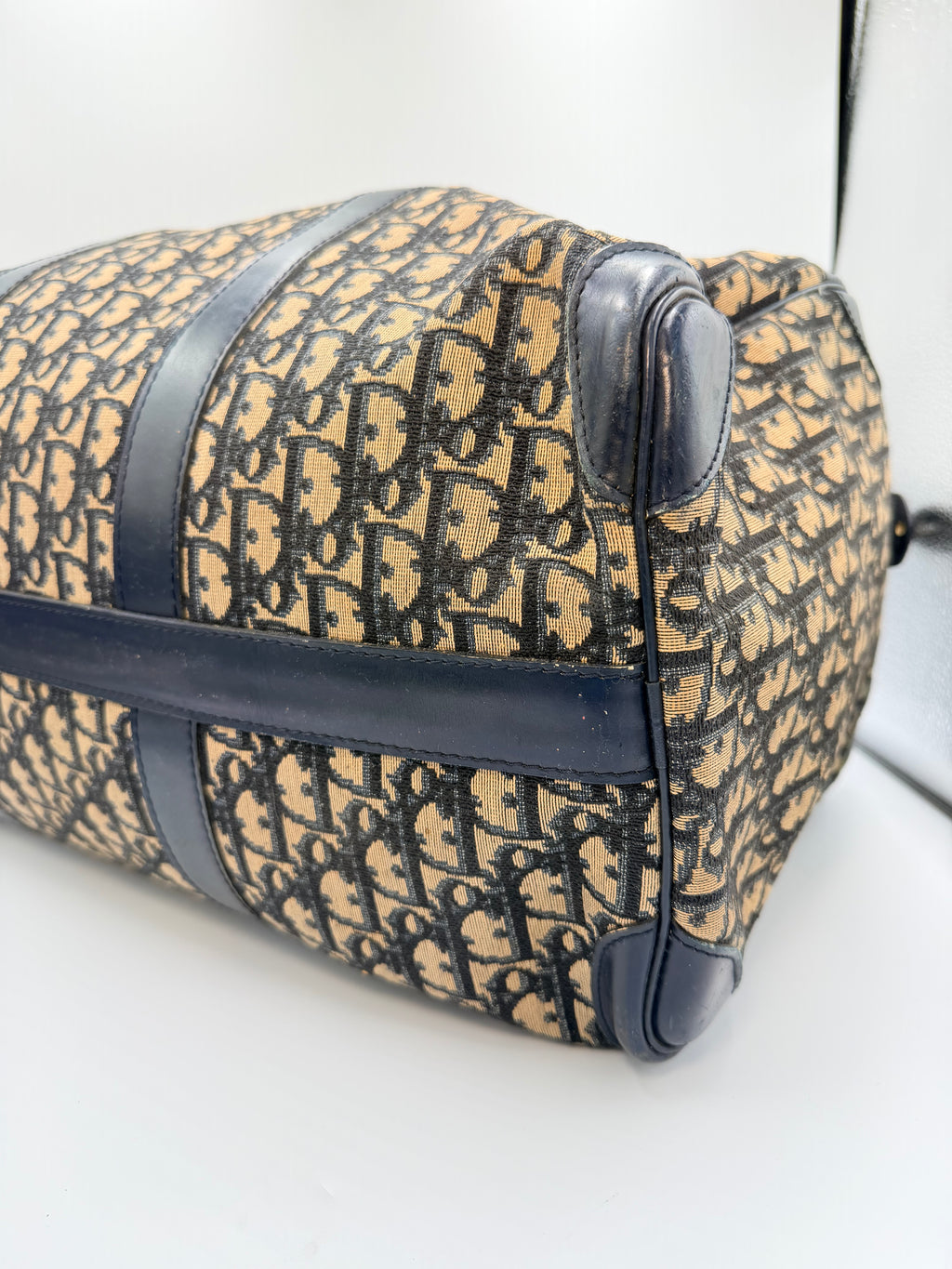 Christian Dior Trotter Monogram Boston Travel Bag – Navy
