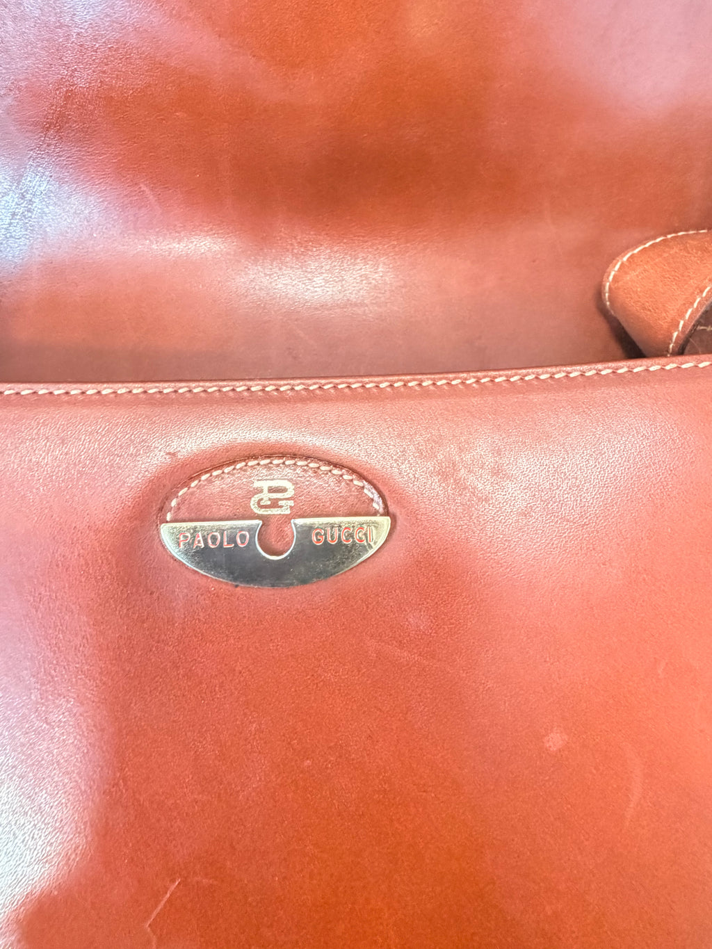 Vintage Paolo Gucci Leather Saddle Bag – Cognac Brown
