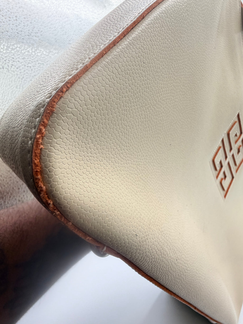 Givenchy Maroquinerie Beige Leather 4G Logo Shoulder Bag