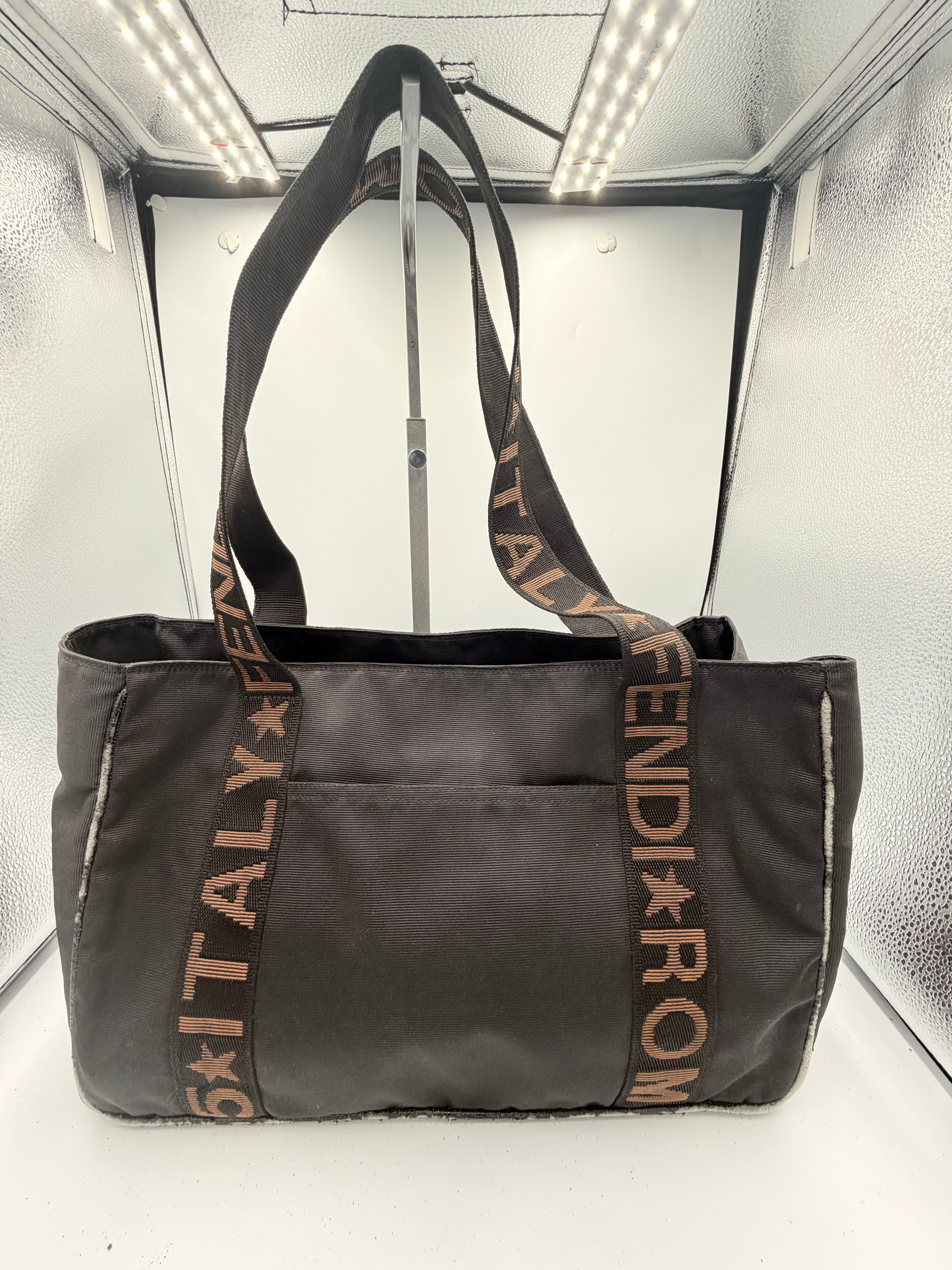 Fendi Roma 1925 Logo Strap Nylon Tote Bag