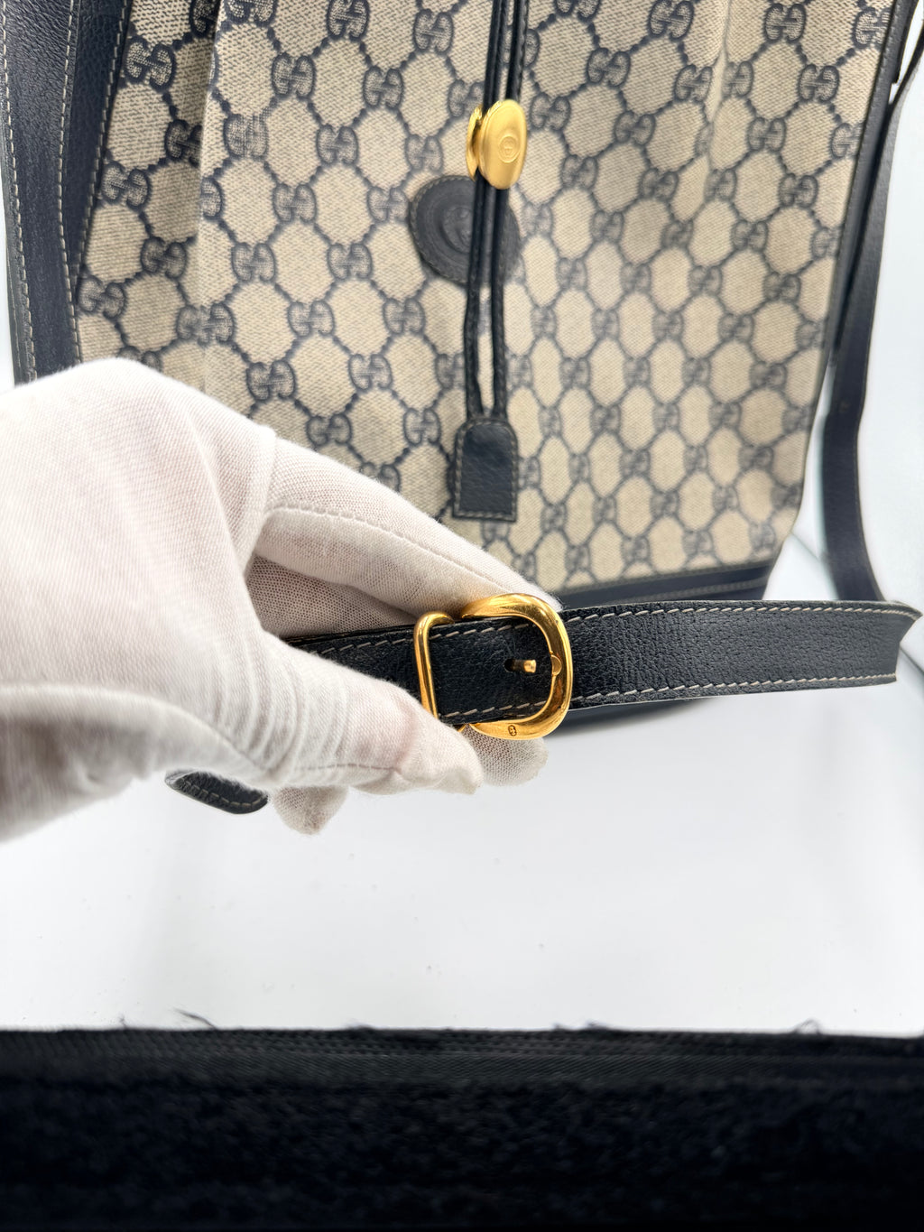 Gucci GG Supreme Web Stripe Bucket Bag